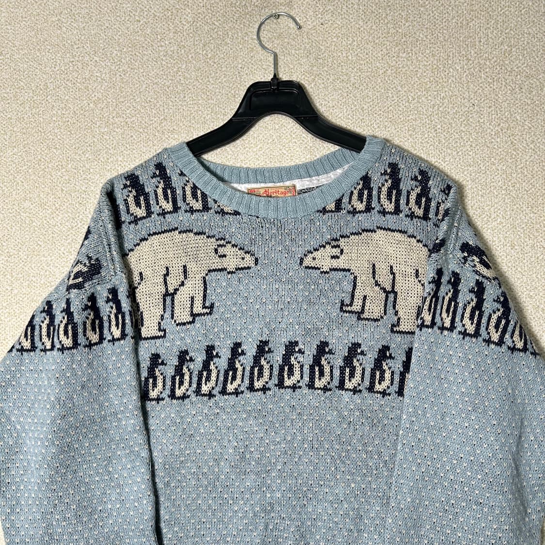 (L) 40s Heritage Stone 자카드 북극곰 코위찬 니트 상품이미지3
