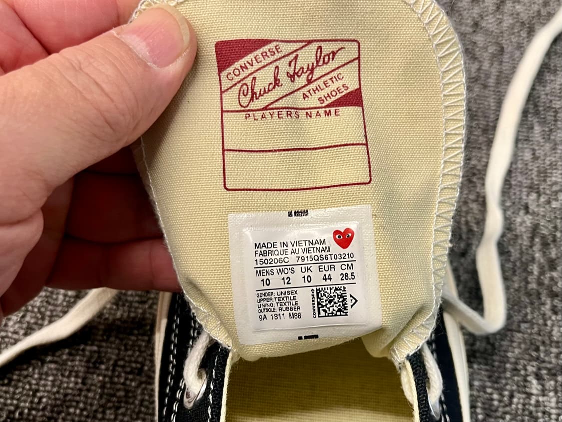 [285] 컨버스 X 꼼데가르송 척테일러 새제품 상품이미지7