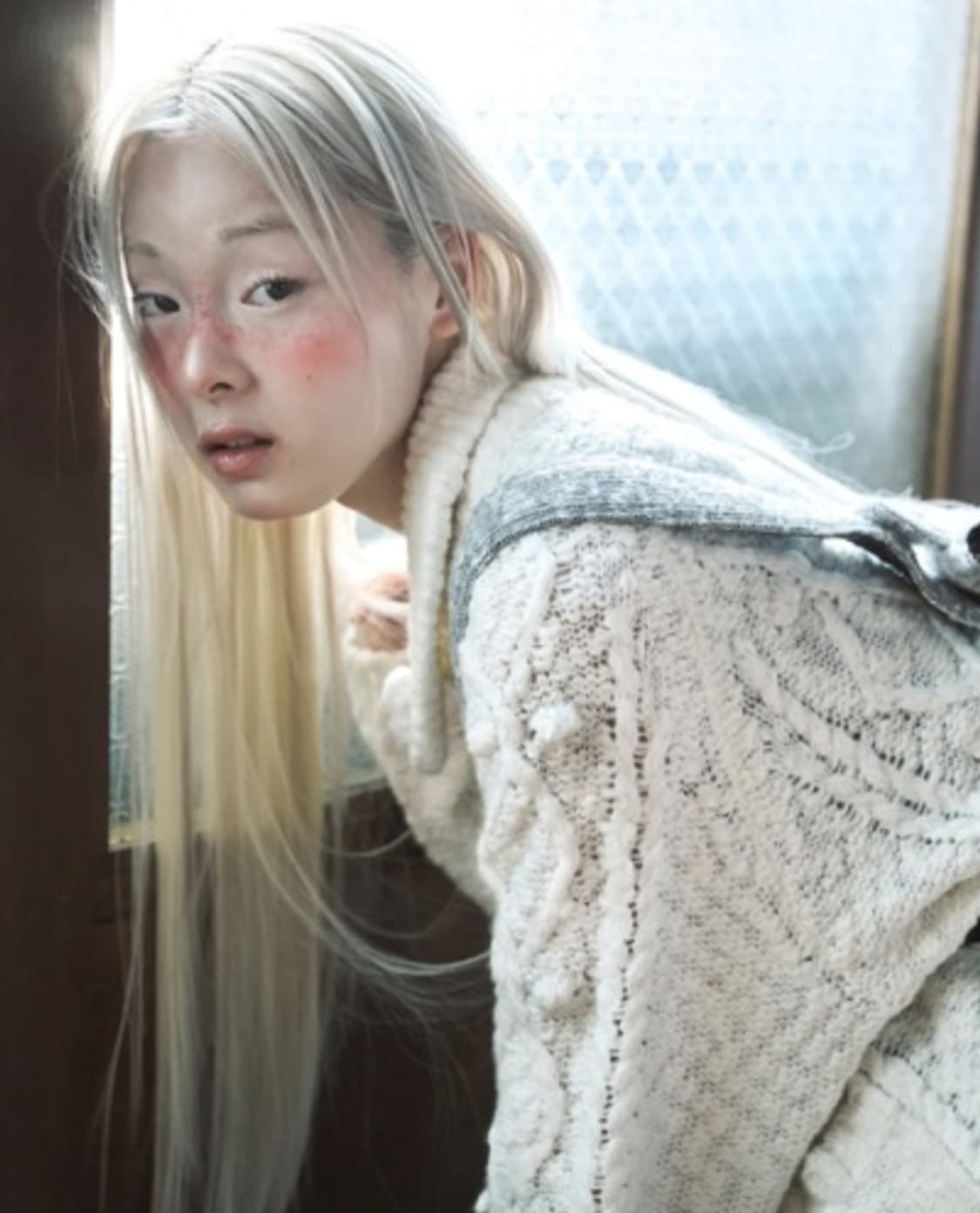 허그유어스킨 팝콘 니트 집업 상품이미지2