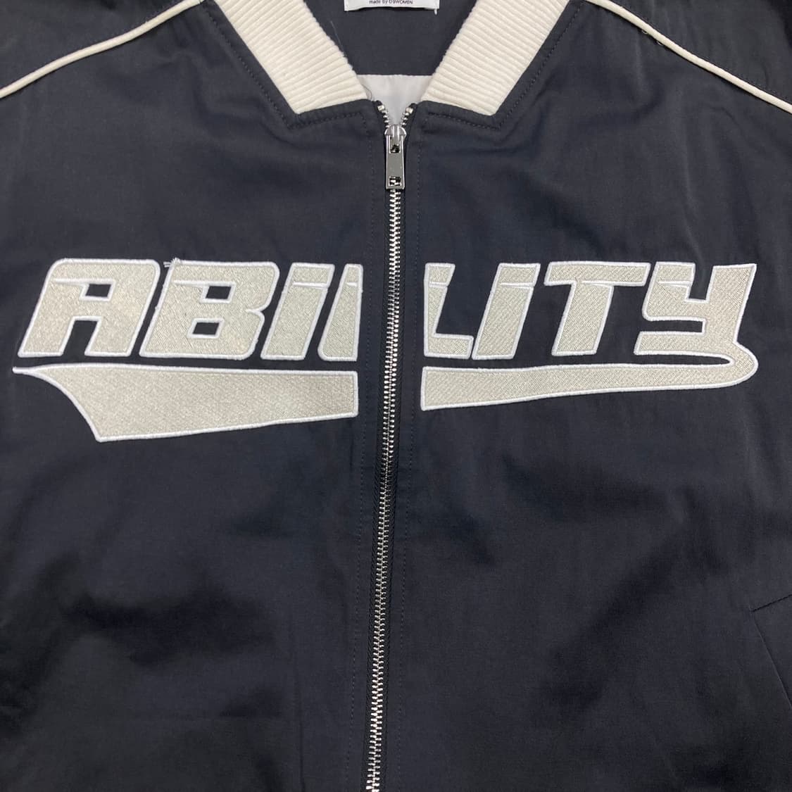 빈티지 믹스 컬러 스펠아웃 빅로고 블루종 자켓 상품이미지2