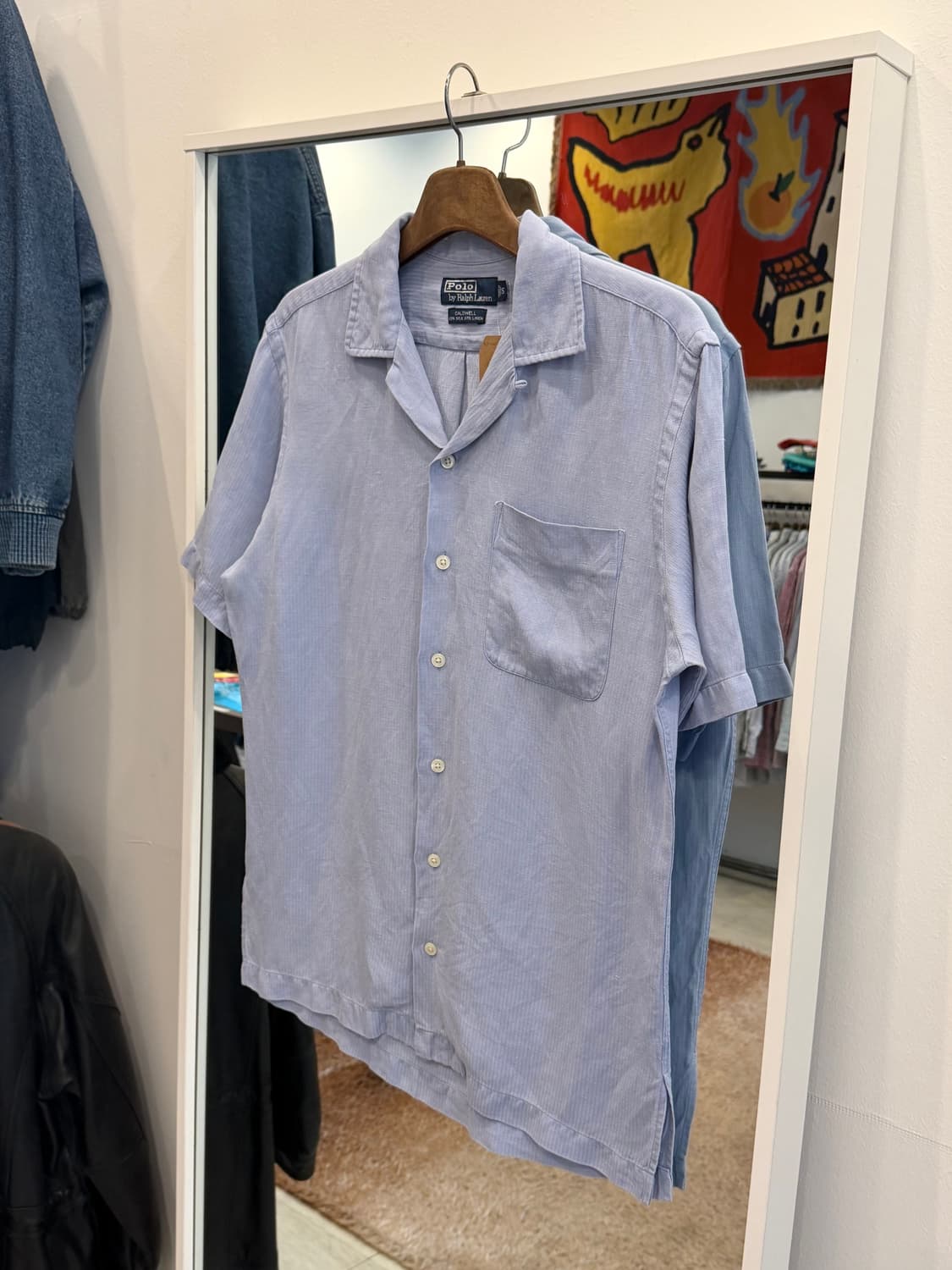 90s Polo RL 폴로 랄프로렌 CALDWELL 린넨 HBT 반팔셔츠 상품이미지1