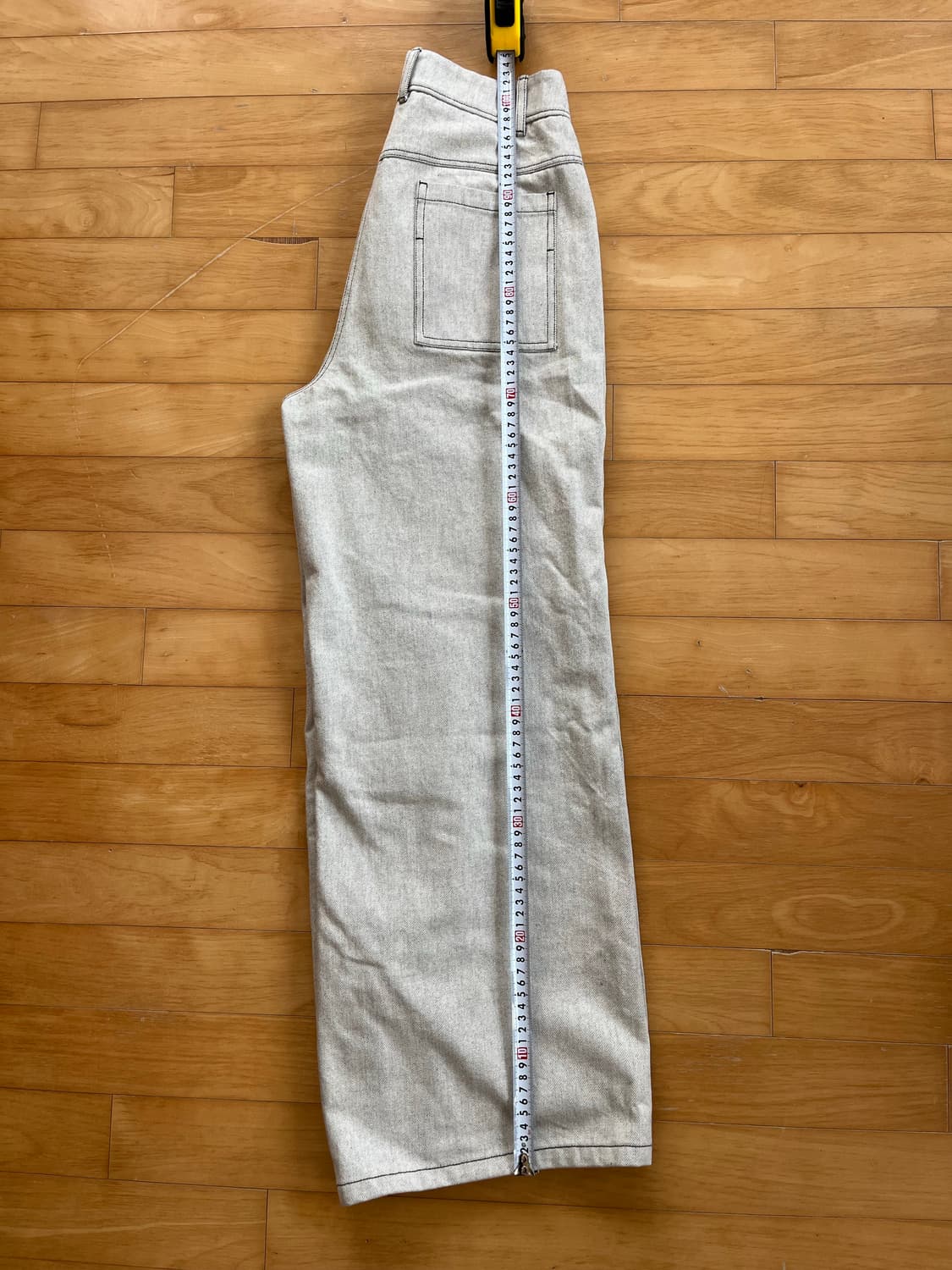 에핑글러 와이드 데님팬츠 S 화이트 그레이 상품이미지5