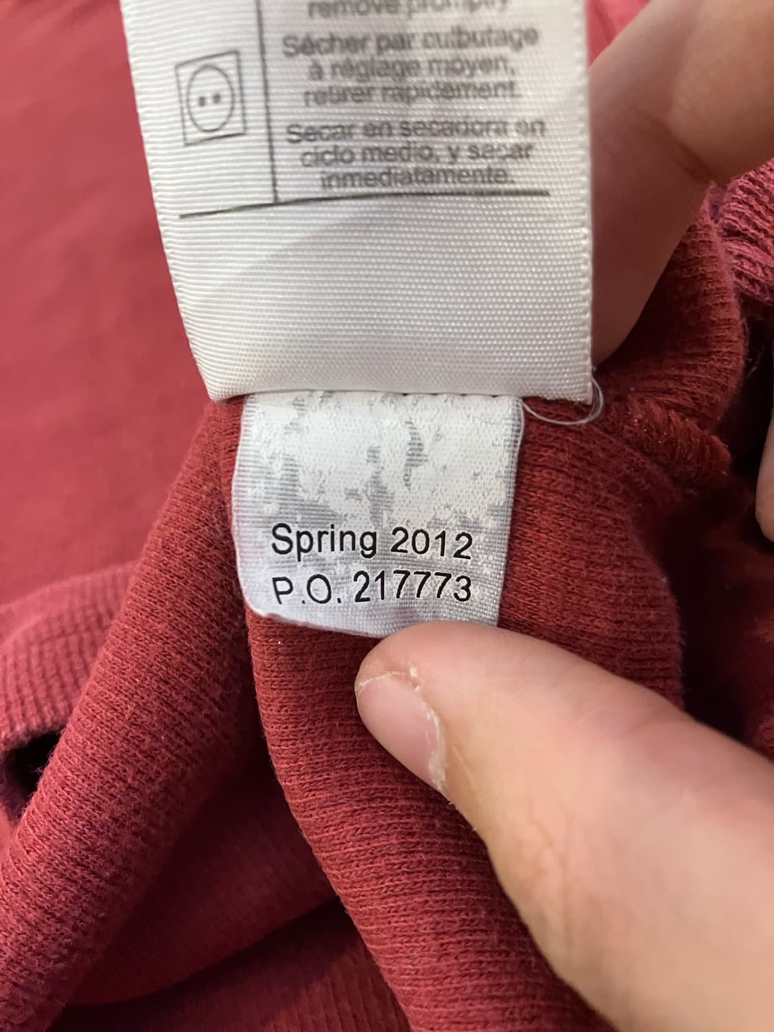 칼하트 와플 헨리넥 롱슬리브 긴팔티 버건디 상품이미지7