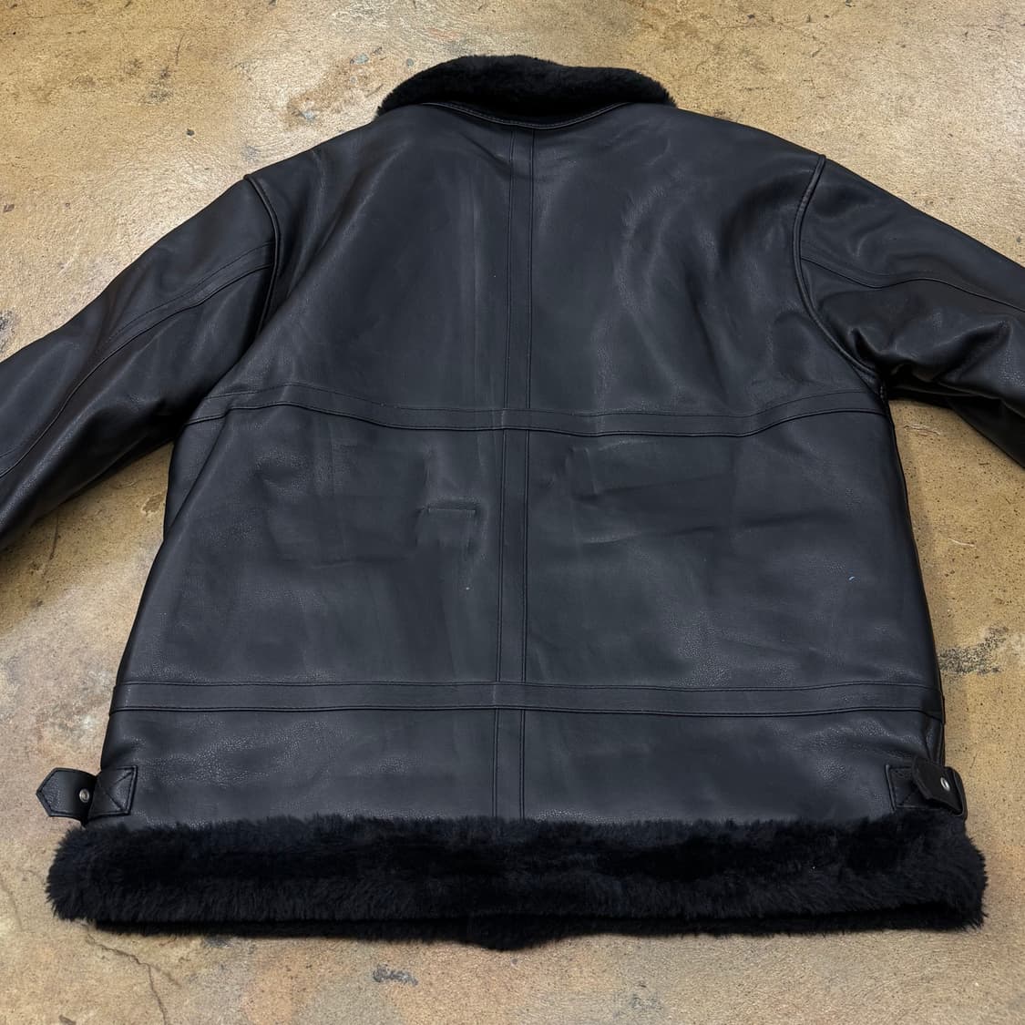 [정품/L] 도프제이슨 블랙 무스탕 가죽 자켓 b8 상품이미지4