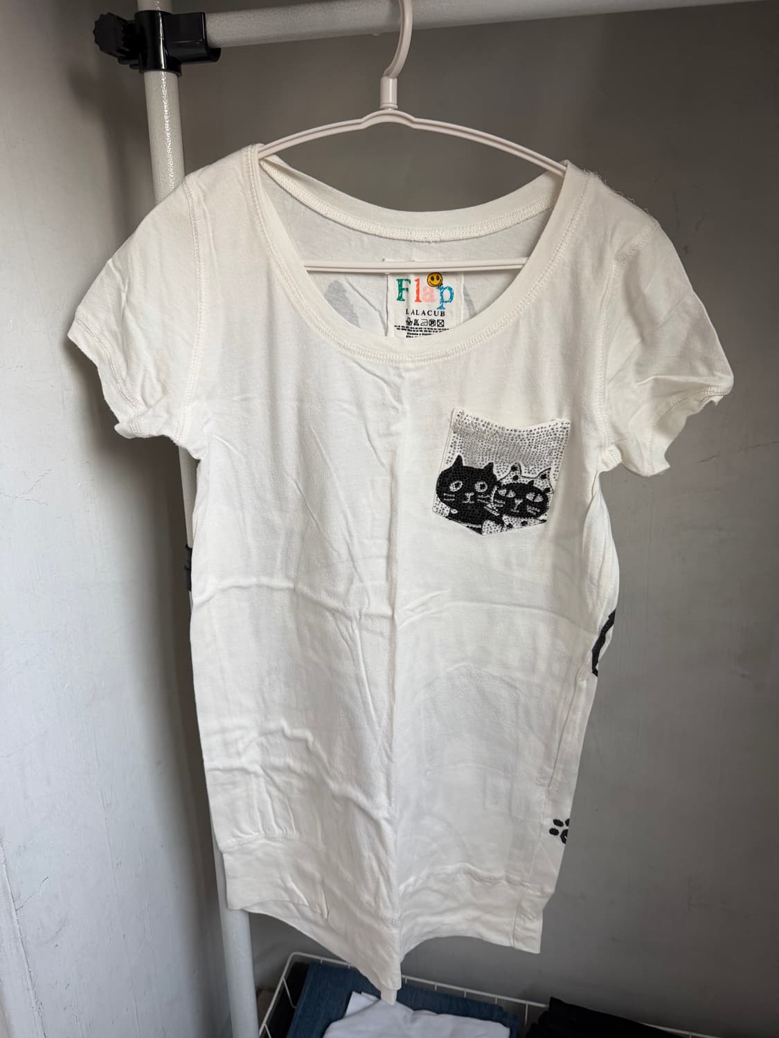 고양이 비즈 파츠 반팔티 상품이미지1