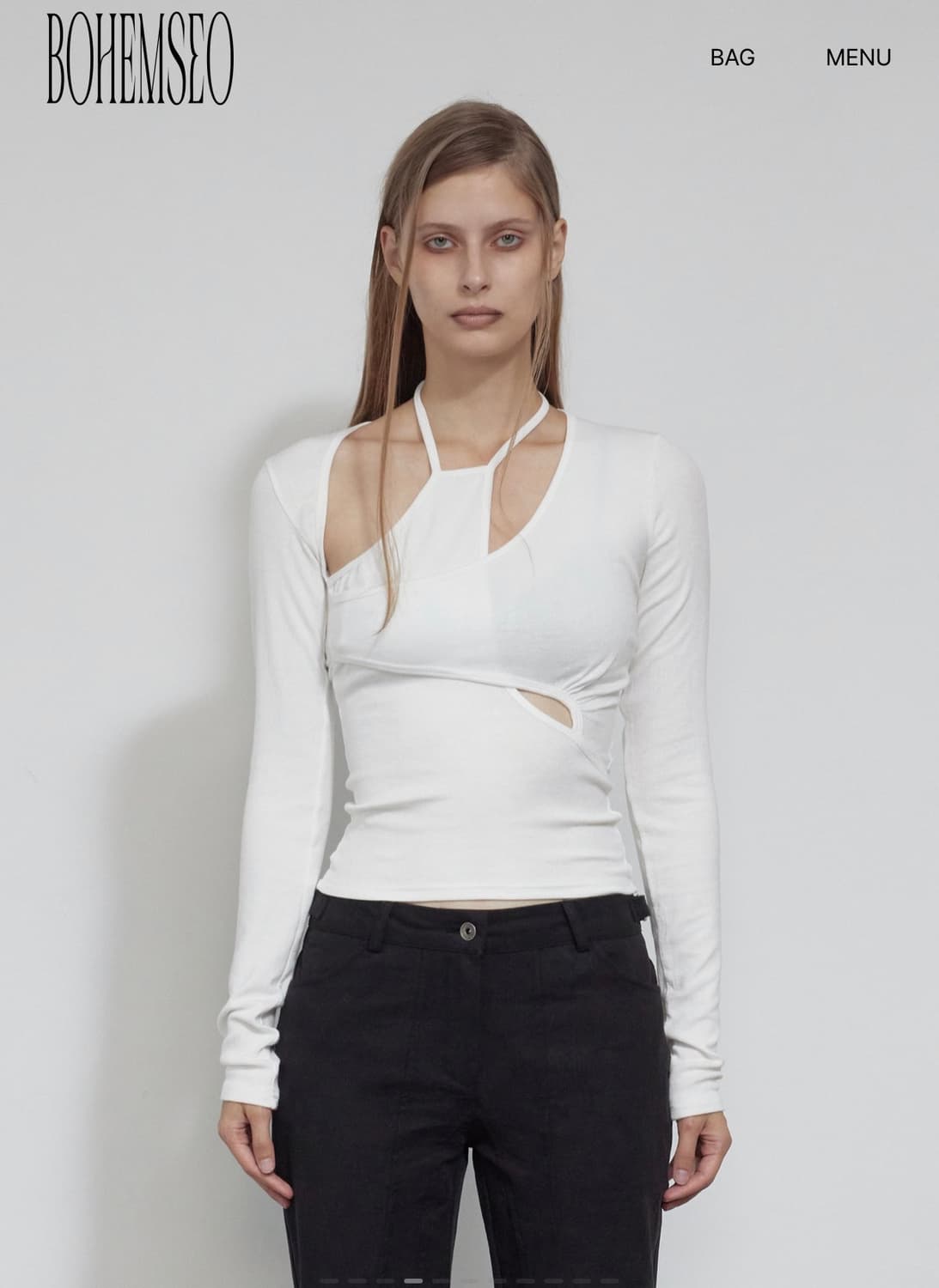 보헤미안서울 홀터 레이어드 슬리브 화이트 상품이미지1
