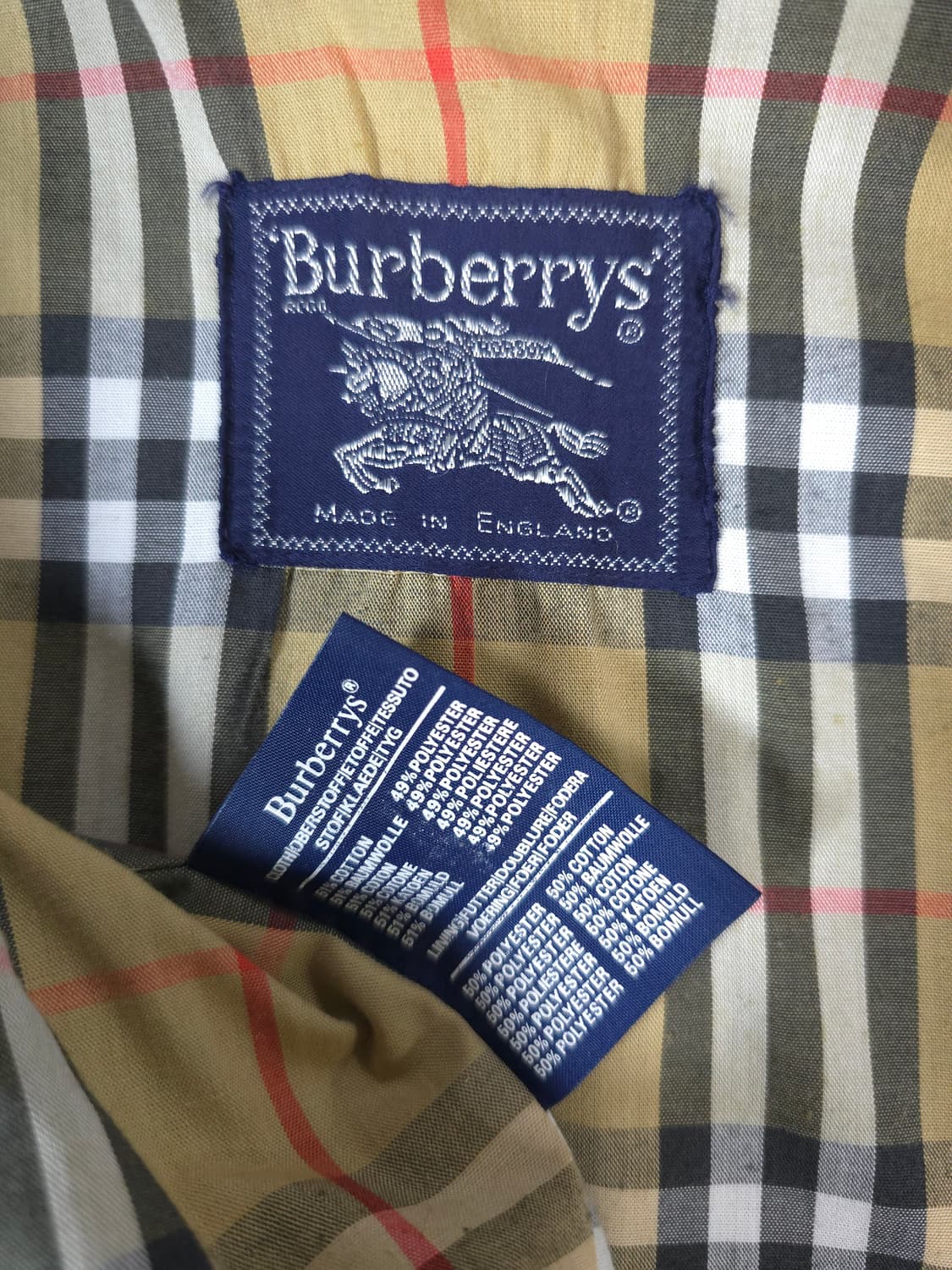 버버리 정품 영국생산 베이지 블루종 해링턴 자켓 오리지널 금사 엠블럼 1 상품이미지7