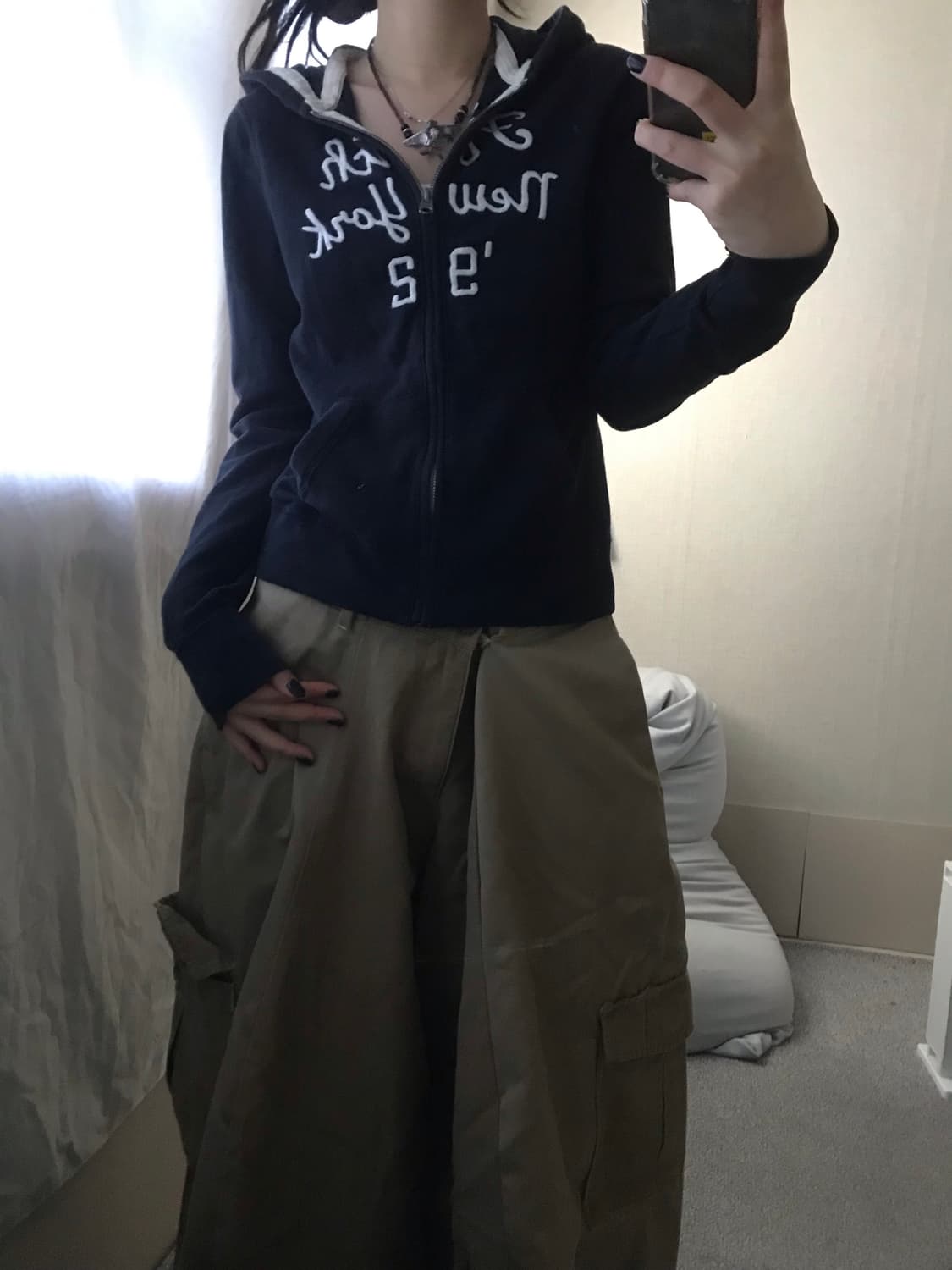 아베크롬비 네이비 딱붙핏 후드집업 상품이미지3