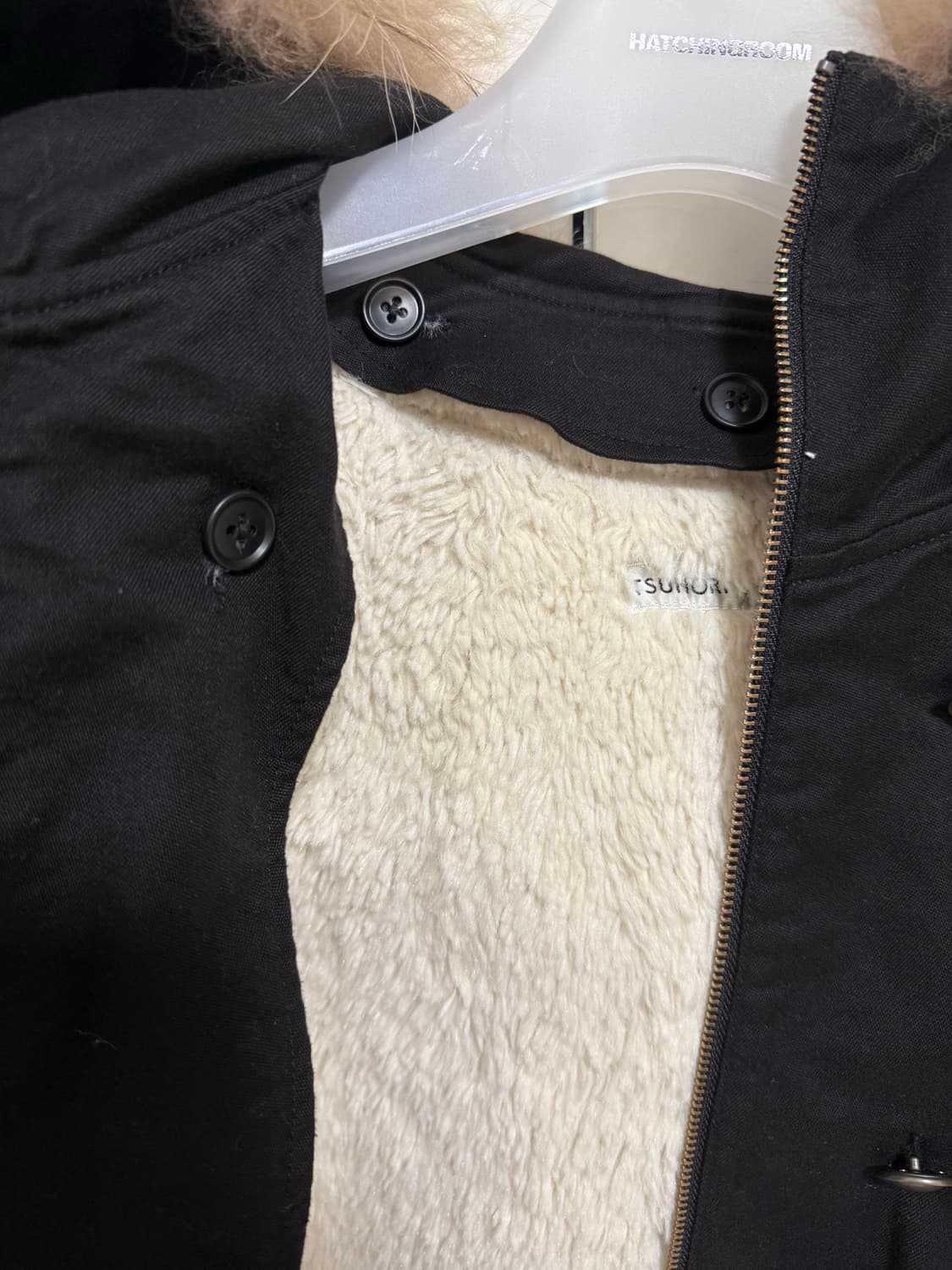 츠모리치사토 양털 퍼 후드코트(내피O) 상품이미지4