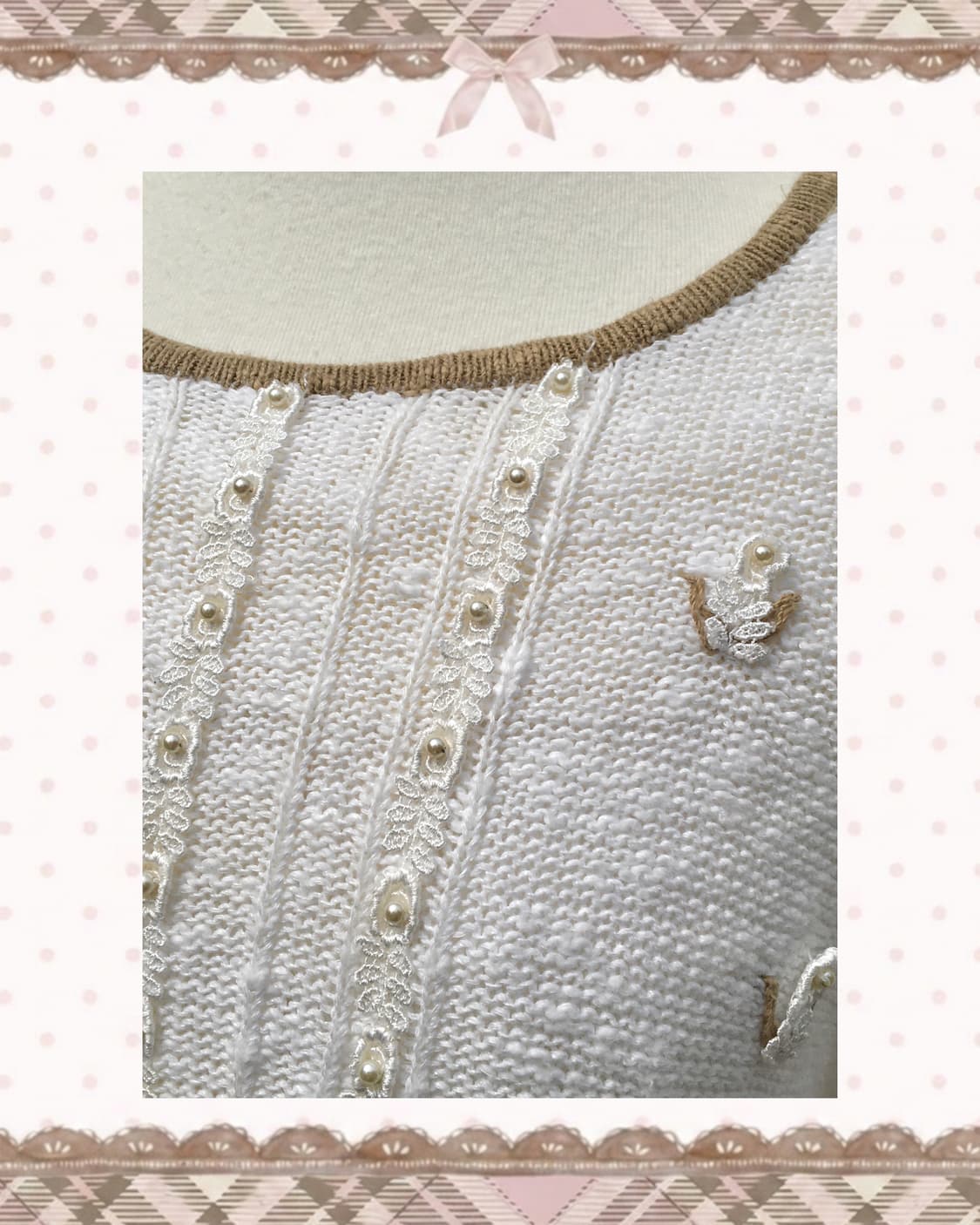 모리 진주 아이보리 니트 상품이미지3