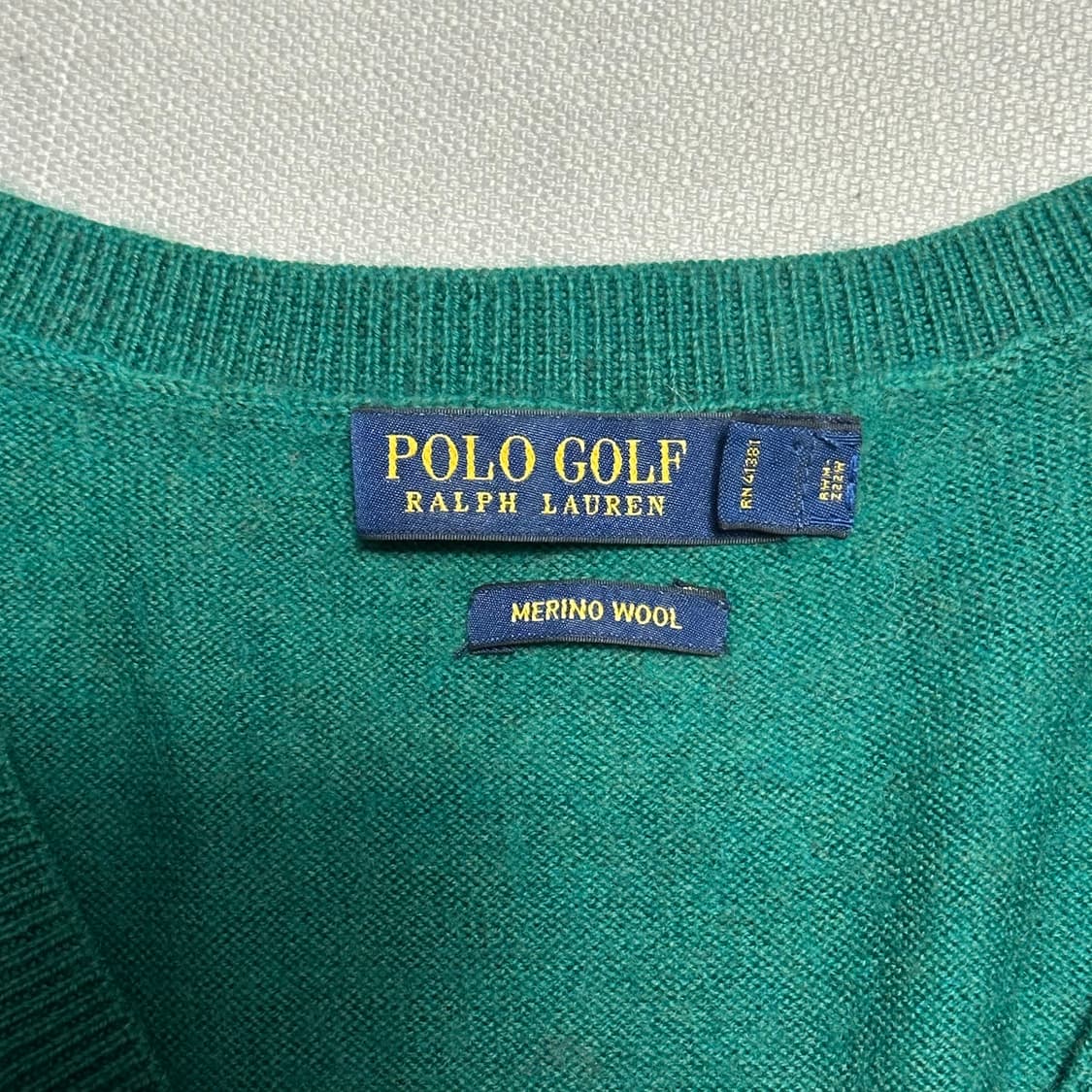 M 폴로랄프로렌 여성용 브이넥 그린 메리노울 니트 상품이미지4