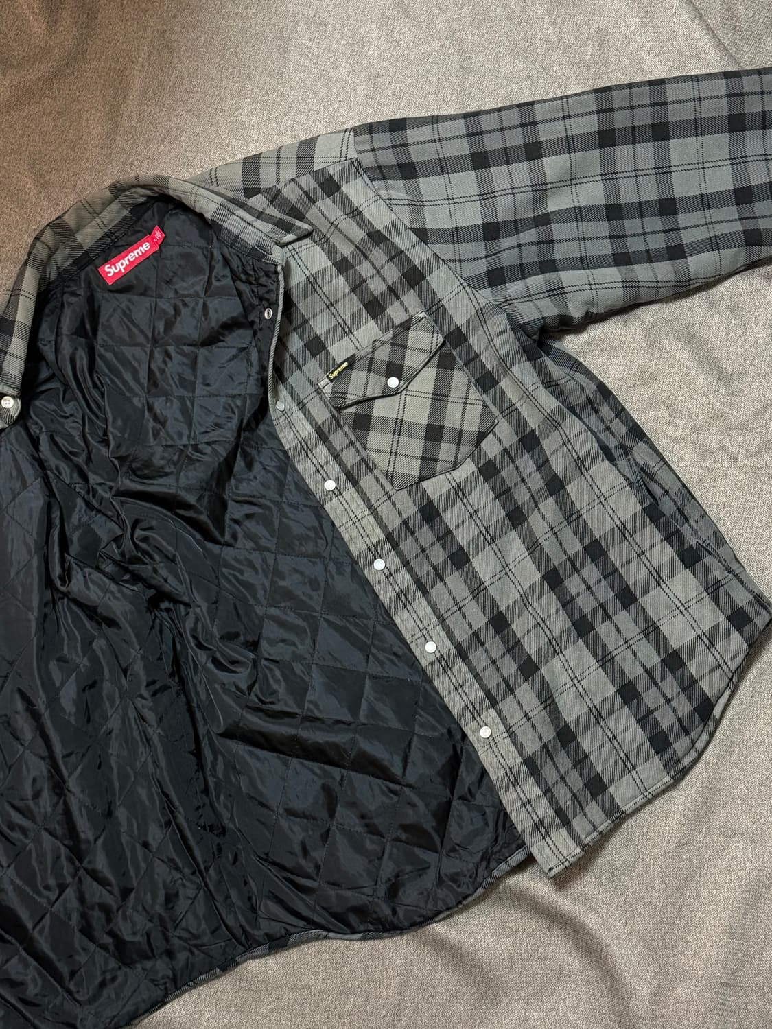 슈프림 블랙/체크 셔츠 상품이미지1