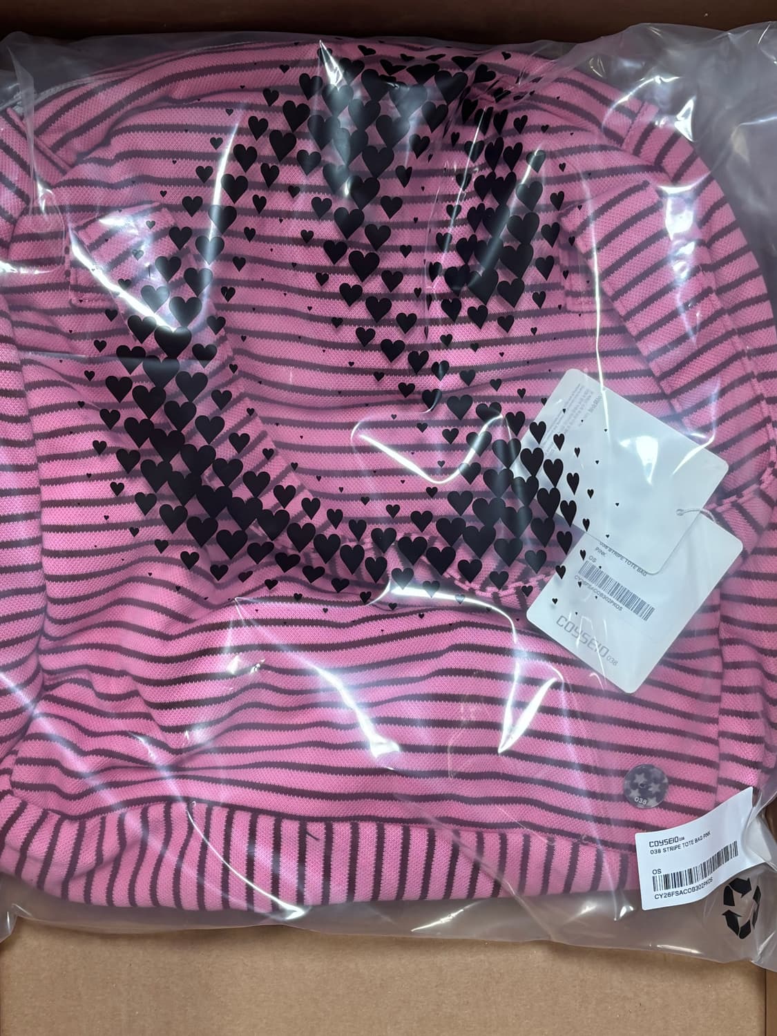 코이세이오 038 스트라이프 토트 백 핑크 상품이미지2