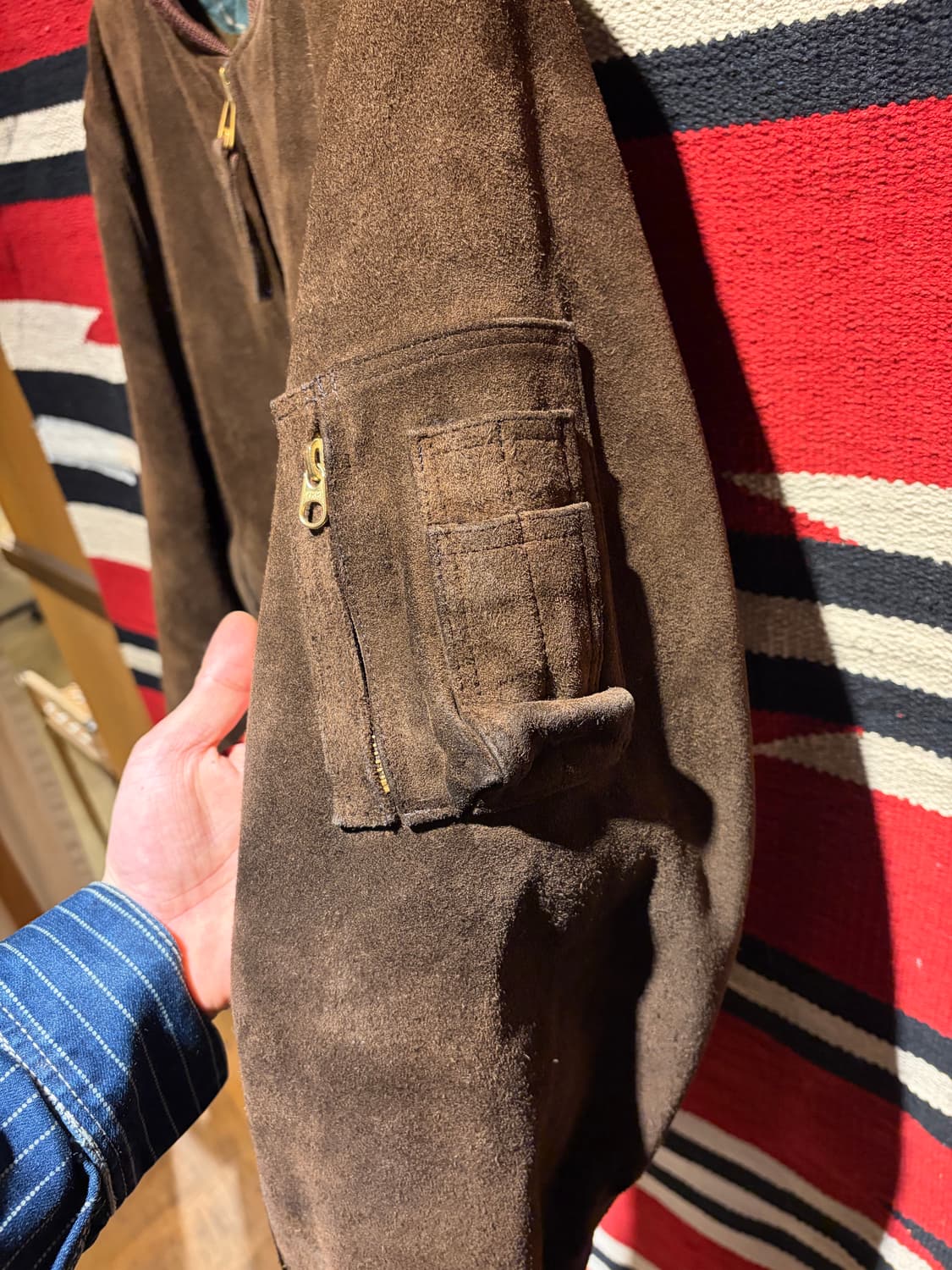 Karl hemut suede jacket / 칼 헬무트 스웨이드블루종 상품이미지4