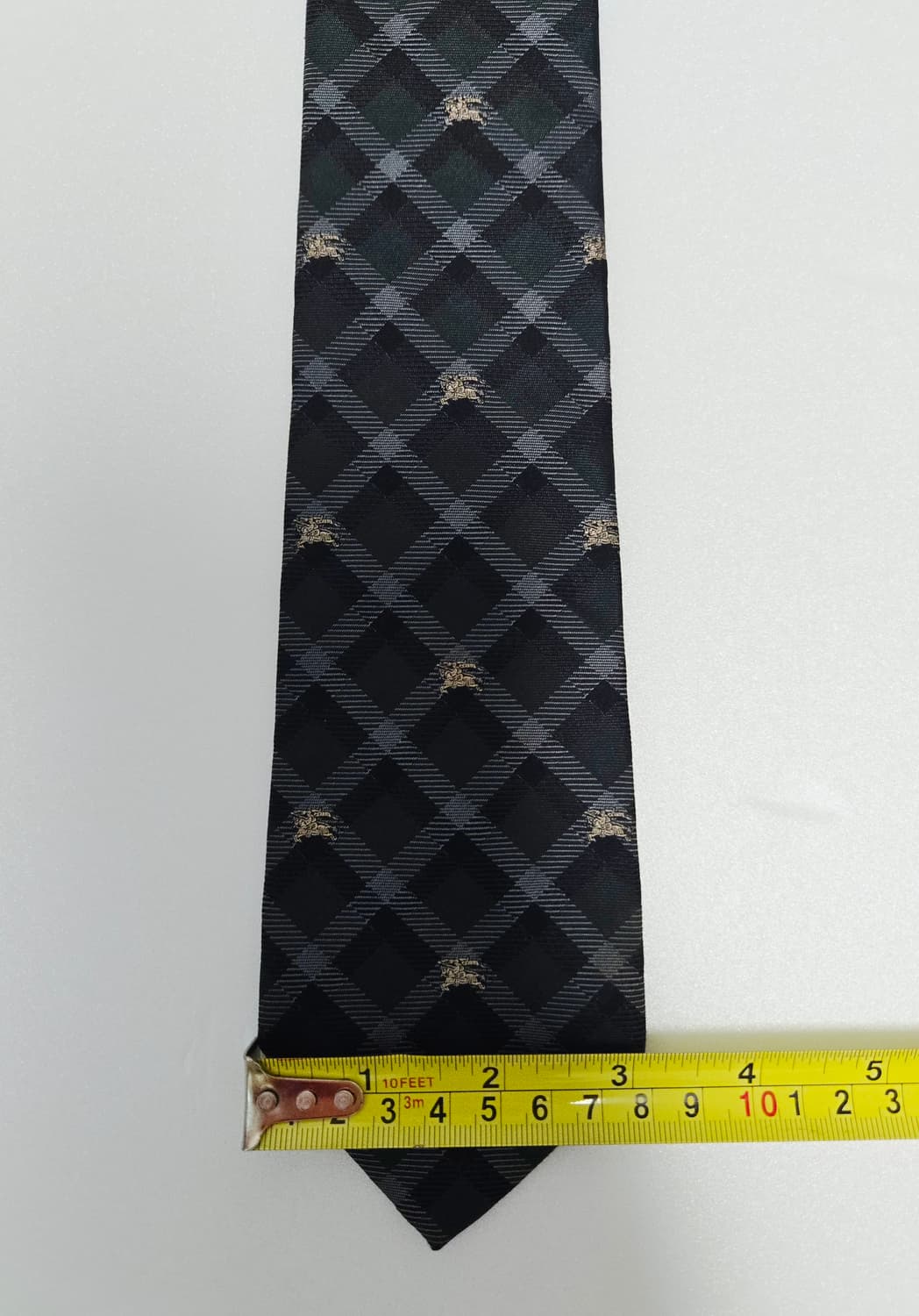 버버리 다크그린 체크 실크 넥타이 상품이미지5