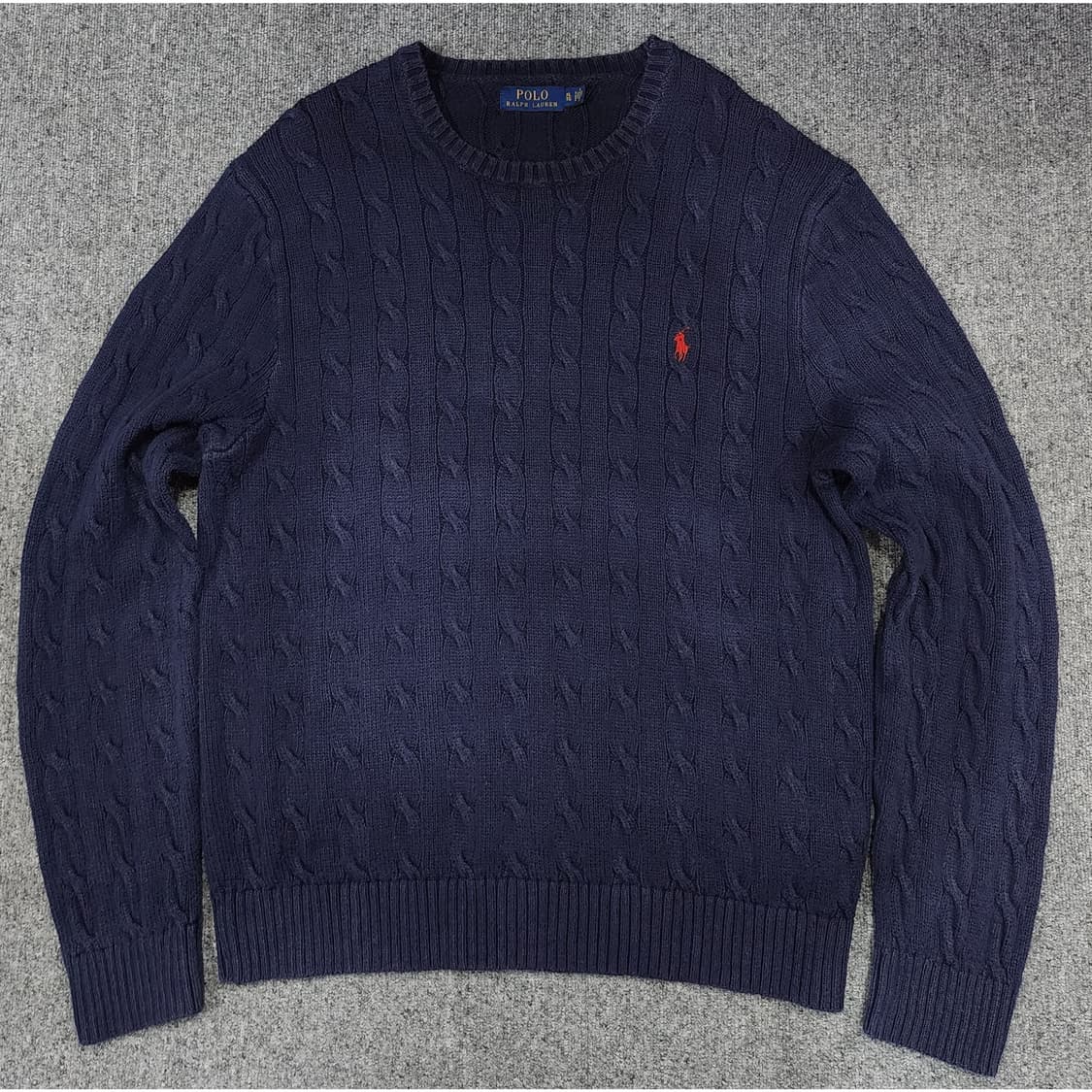 폴로 랄프로렌 꽈배기 케이블 레드 포니 니트 XL 상품이미지1