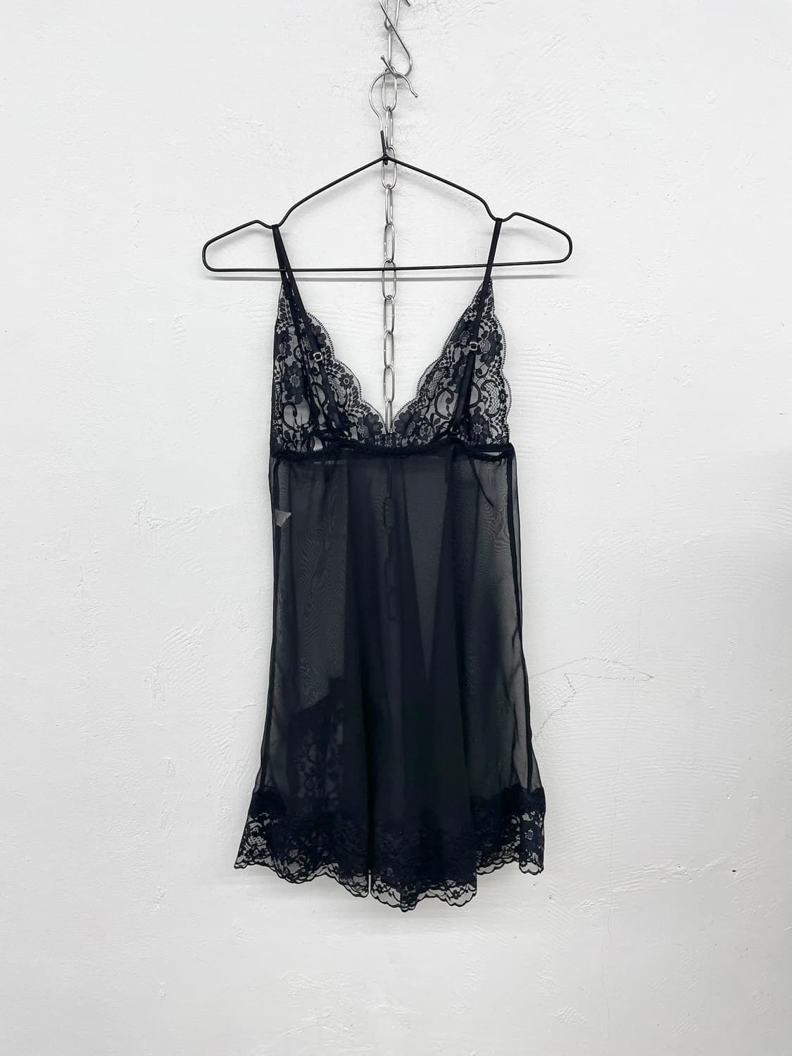 블랙 고딕 시어 레이스 슬립 상품이미지6