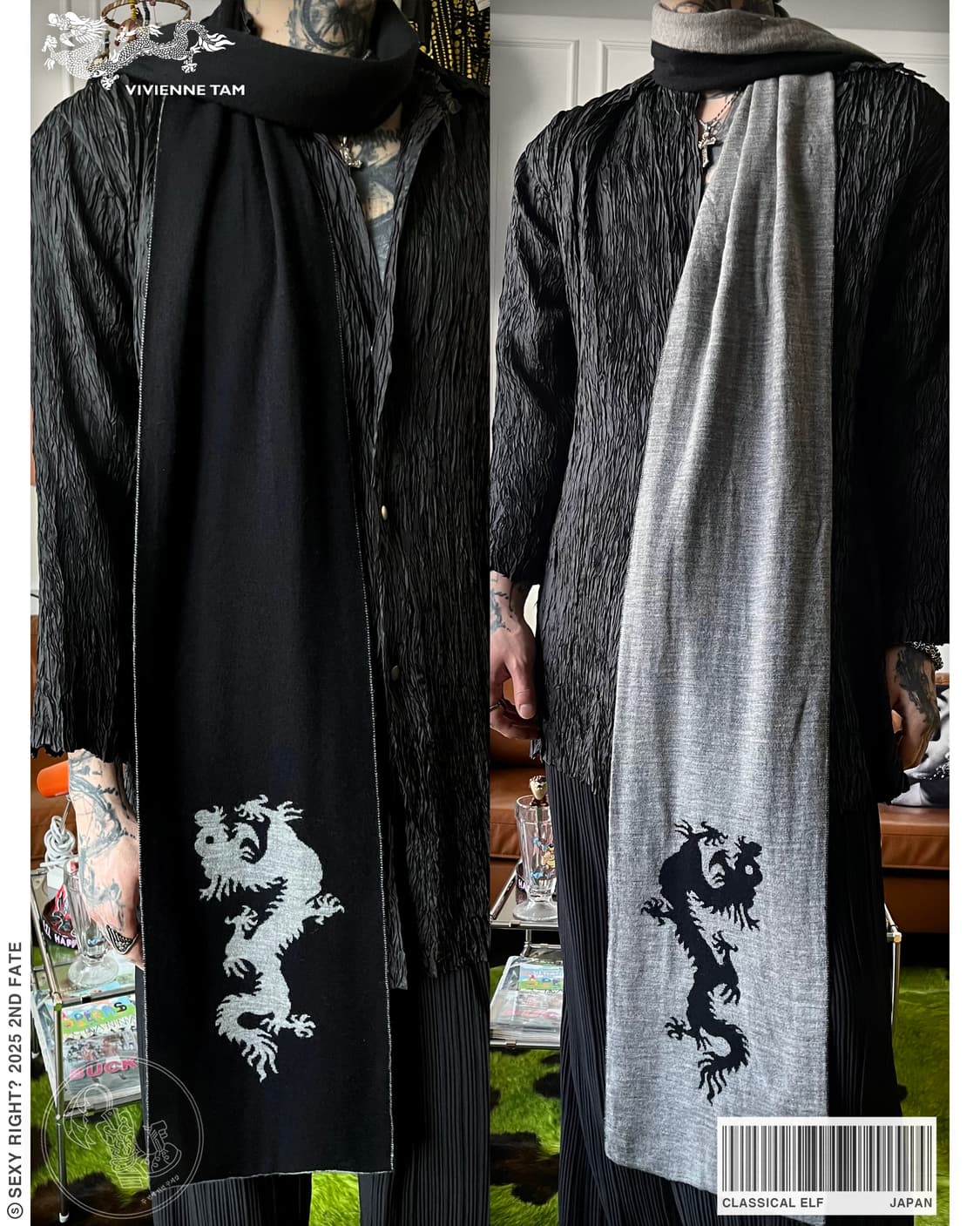 VIVIENNE TAM Archive 2Way Dragon Muffler 상품이미지1