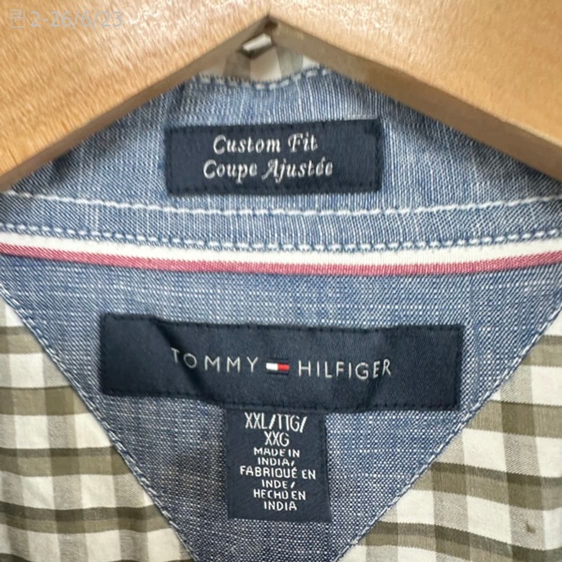 타미힐피거 남자 면100% 반팔 셔츠 남방 빅사이즈 XXL 상품이미지5