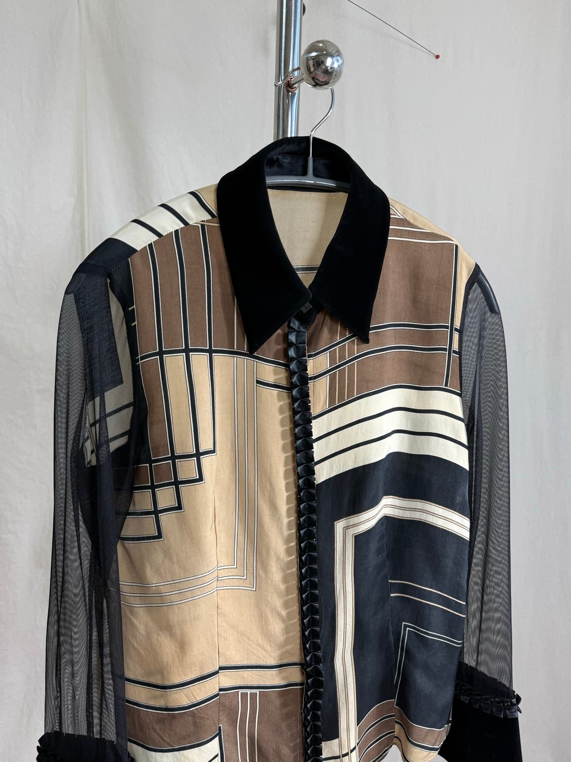 Pride 시스루 벨벳 블라우스 상품이미지5