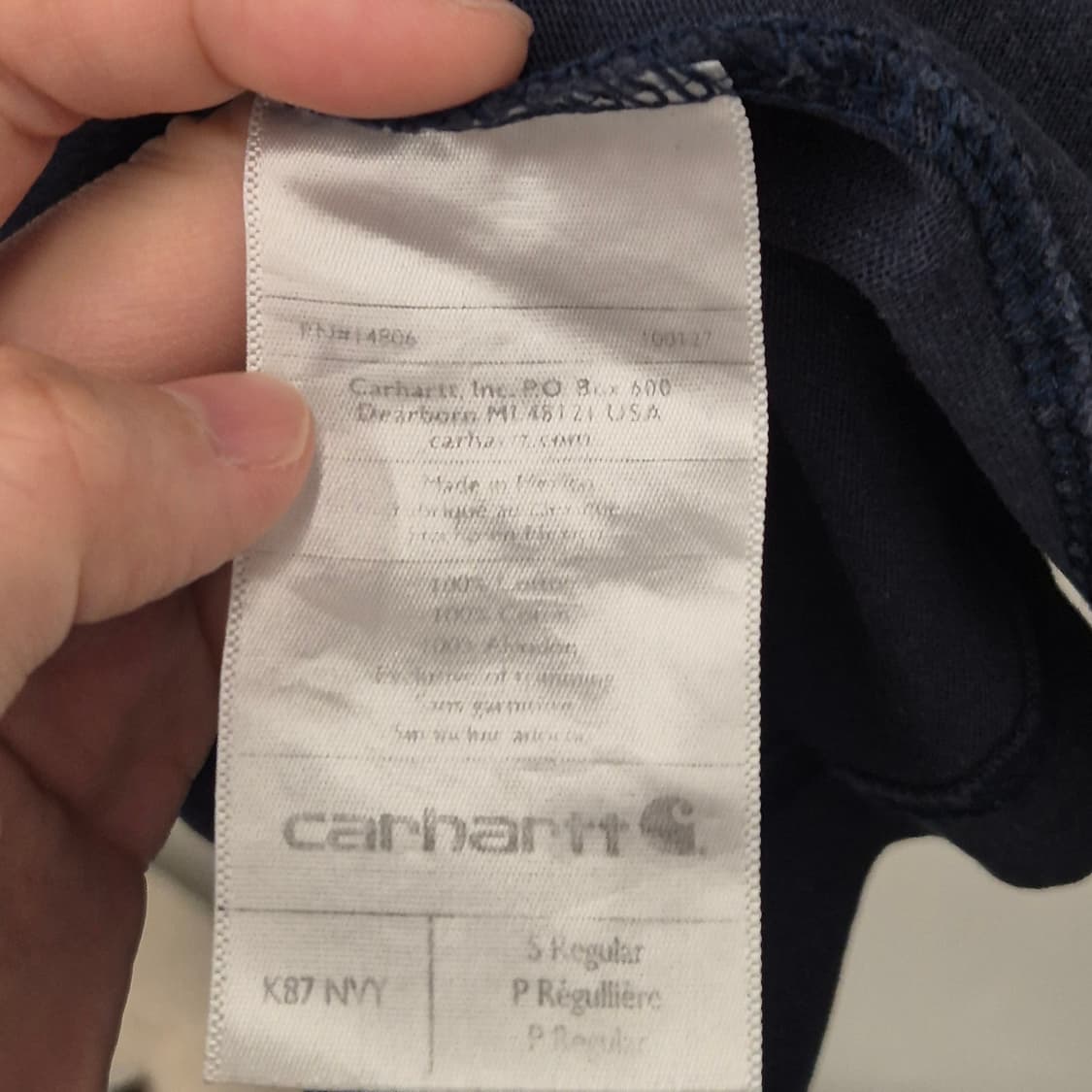 칼하트 K87 오리지널핏 포켓 반팔티 S 상품이미지5