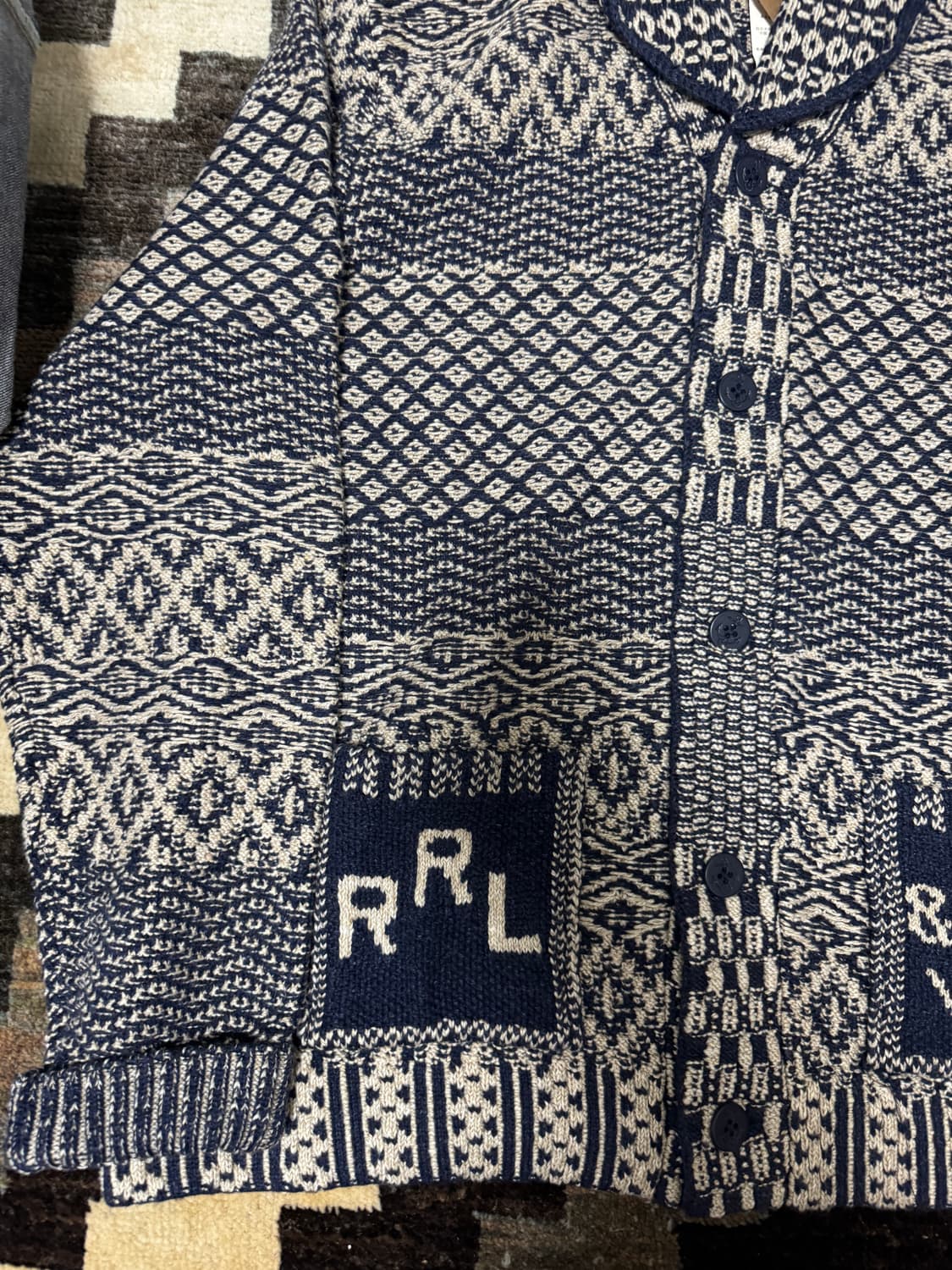 RRL 더블알일 코튼 블렌드 숄 카디건 XL 상품이미지4