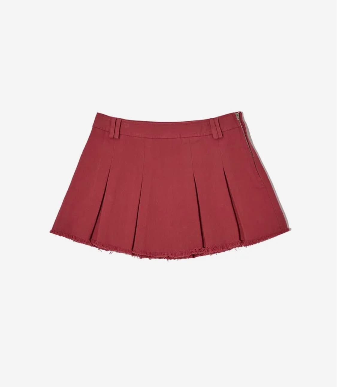 Rense 렌세 Cut Off Pleated Skirt Pants Red 상품이미지2