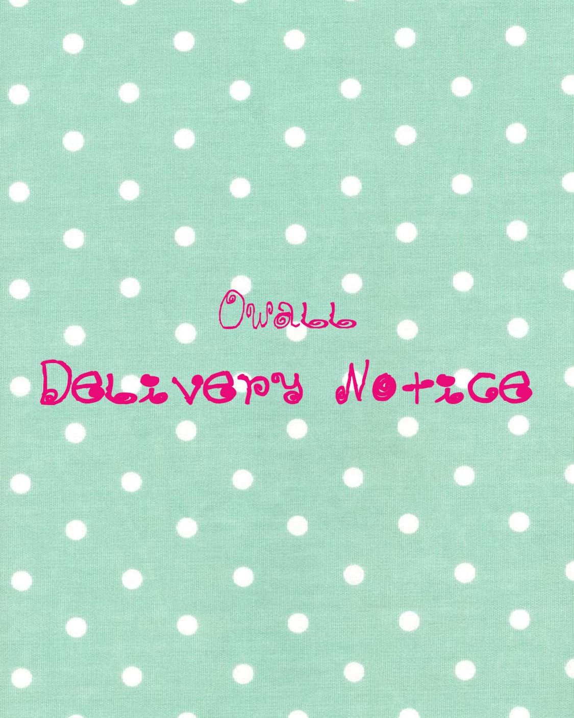 ⋆｡˚ 🌿 0wall Delivery Notice 🌿 ˚｡⋆ 상품이미지1