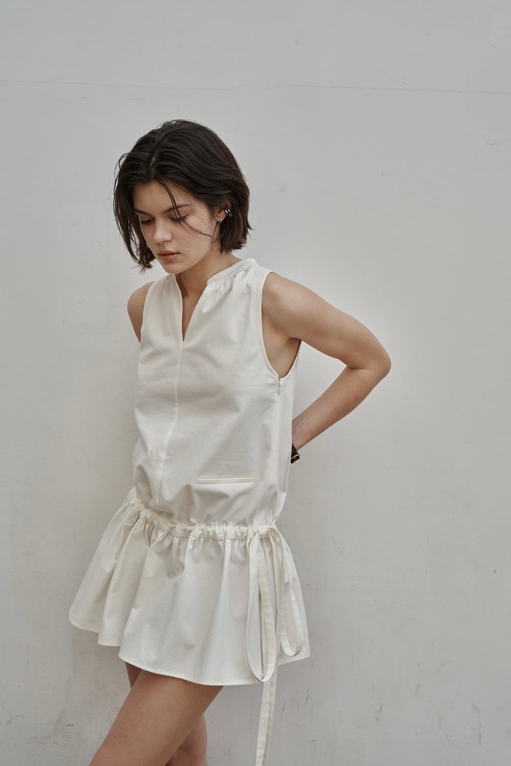Settle for Moon 세틀포문 헨리넥 원피스 dress 상품이미지3