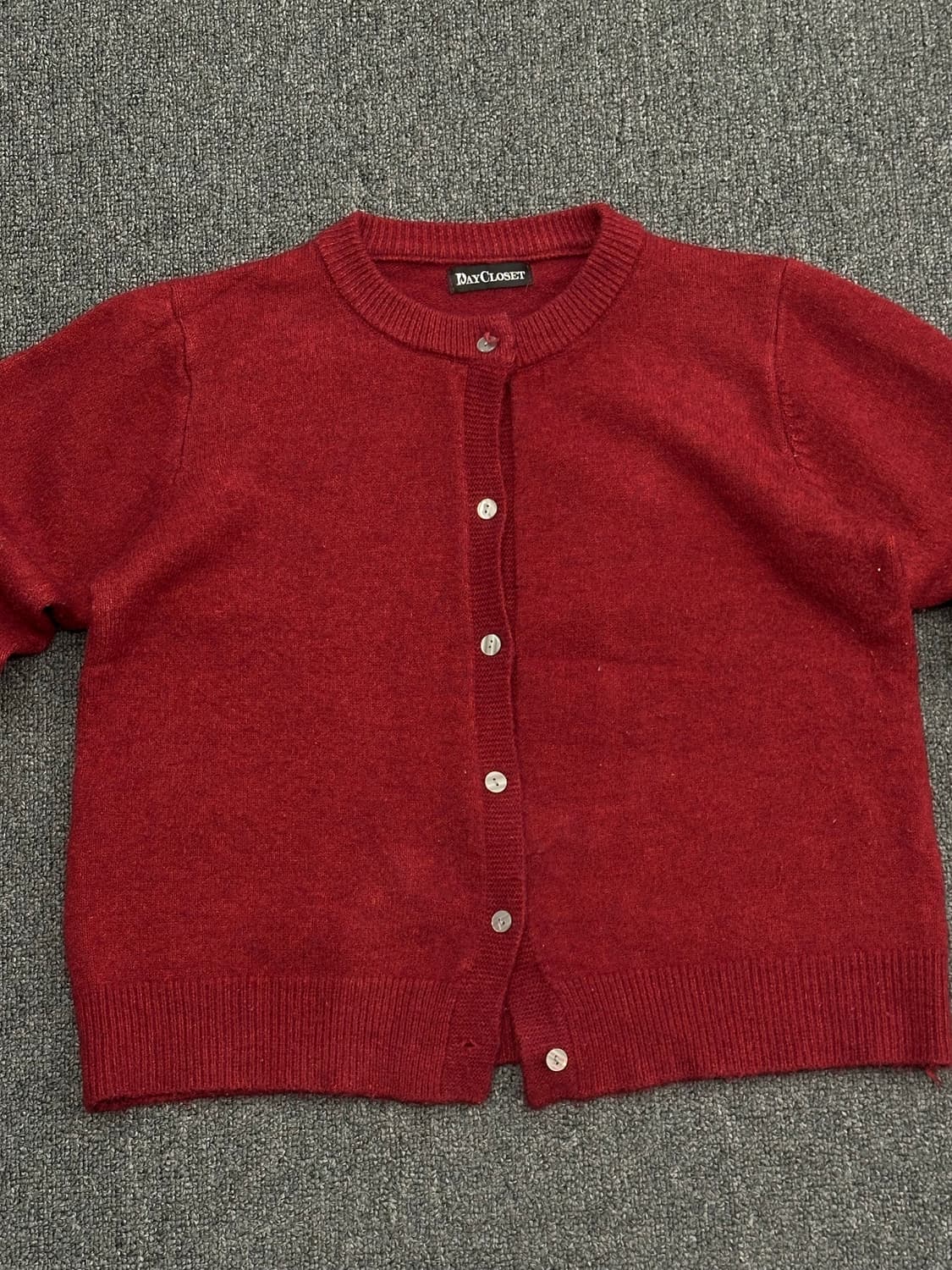 OS) Japanese vintage 여성 버건디 니트 가디건 상품이미지4