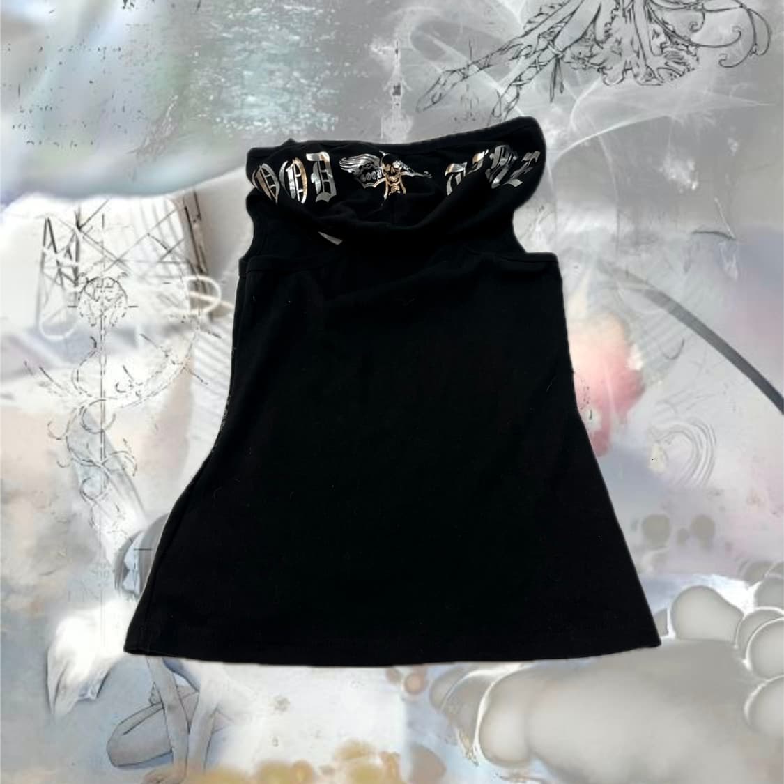 Punk Cubic Skull Hoodie sleeveless 상품이미지8