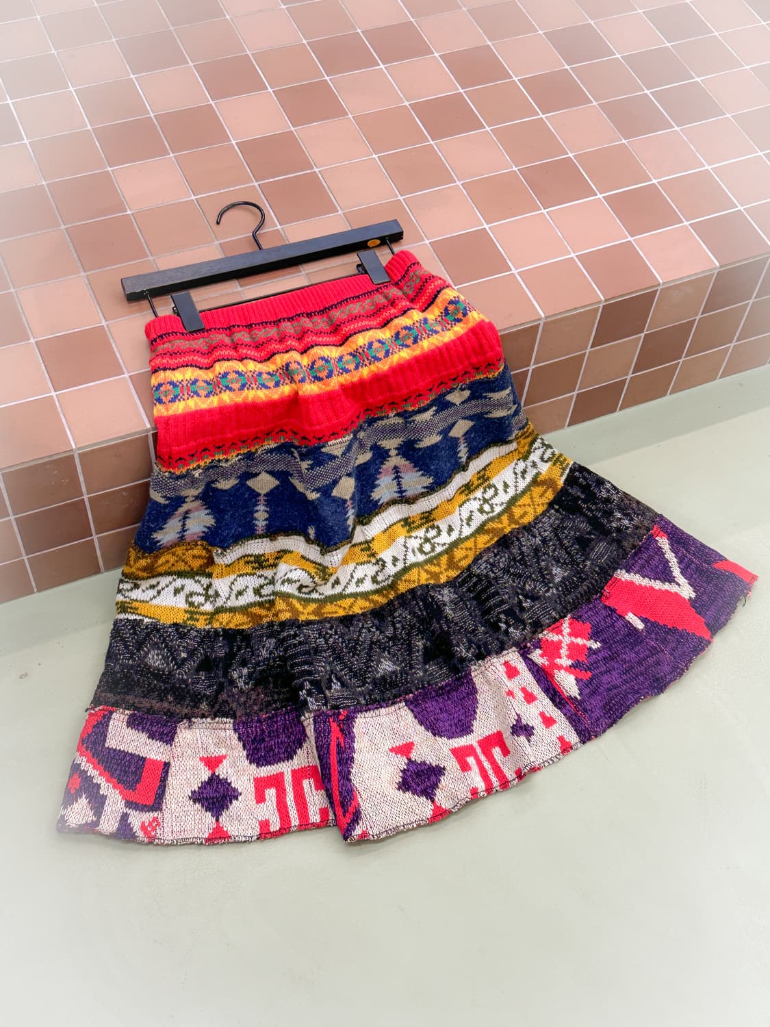 ethnic patterns knit skirt 상품이미지1