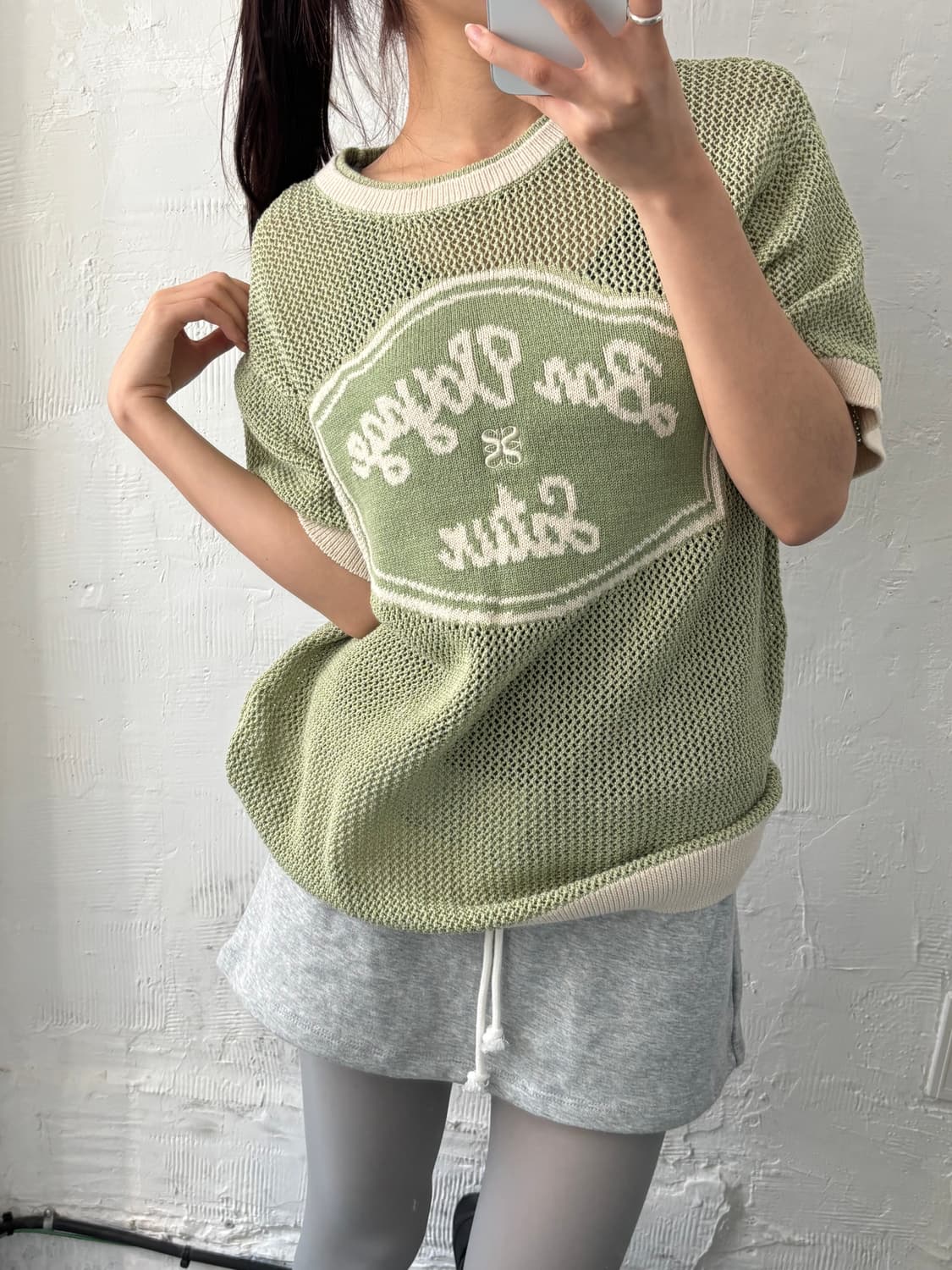 Satur 세터 본보야지 아트로고 크루넥 하프니트 상품이미지8