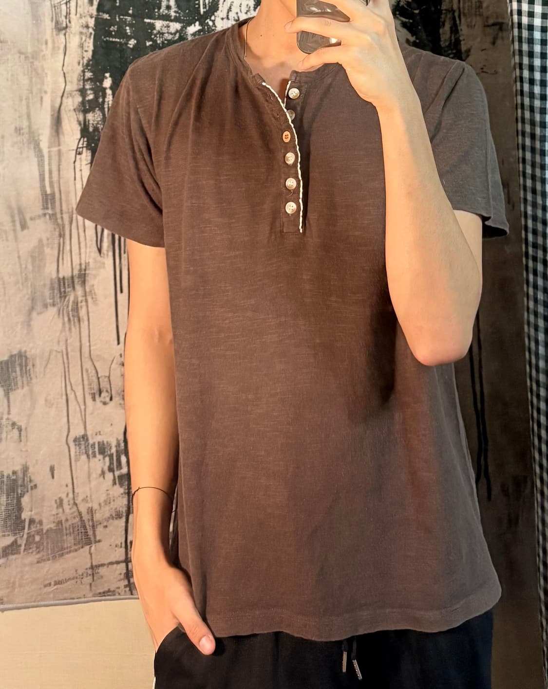 PRACTICAL henley neck t-shirt  상품이미지4