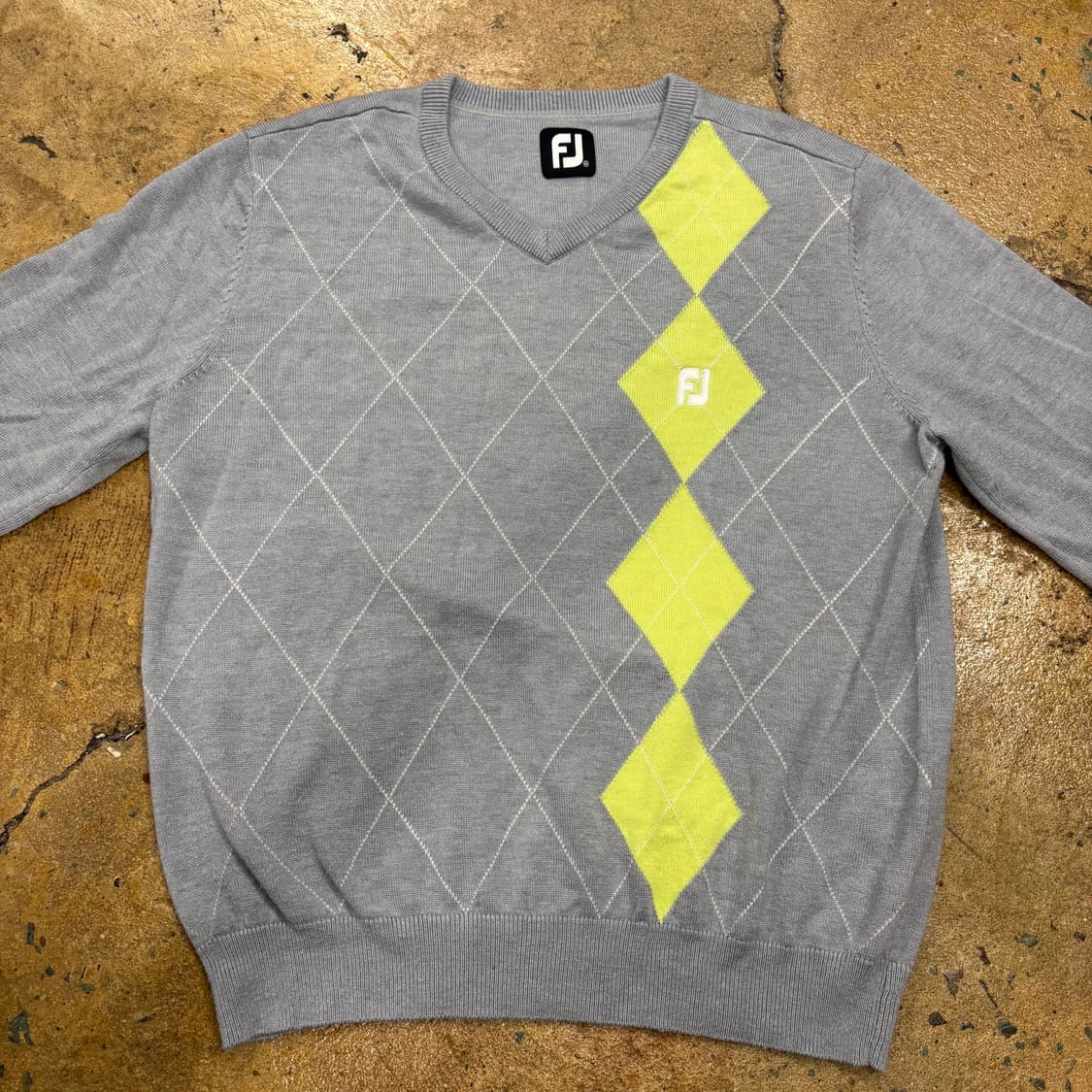 [정품/M] 풋조이 골프 아가일 니트 그레이 b15 상품이미지3