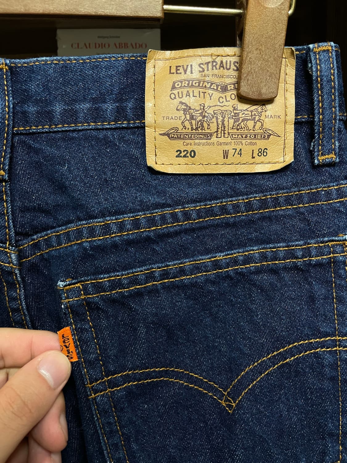 (28-9) 00s 리바이스220 오렌지탭 데님팬츠 상품이미지2