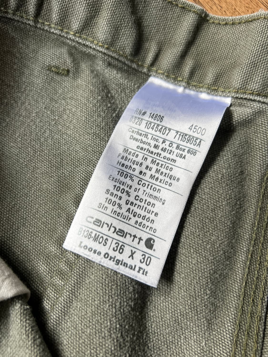 [36]칼하트 USA 빈티지 워싱 모스그린 더블니 워크 팬츠 상품이미지3