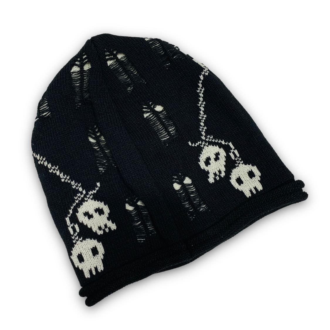 펑크 스컬 해적선 아트 그런지 비니 상품이미지2