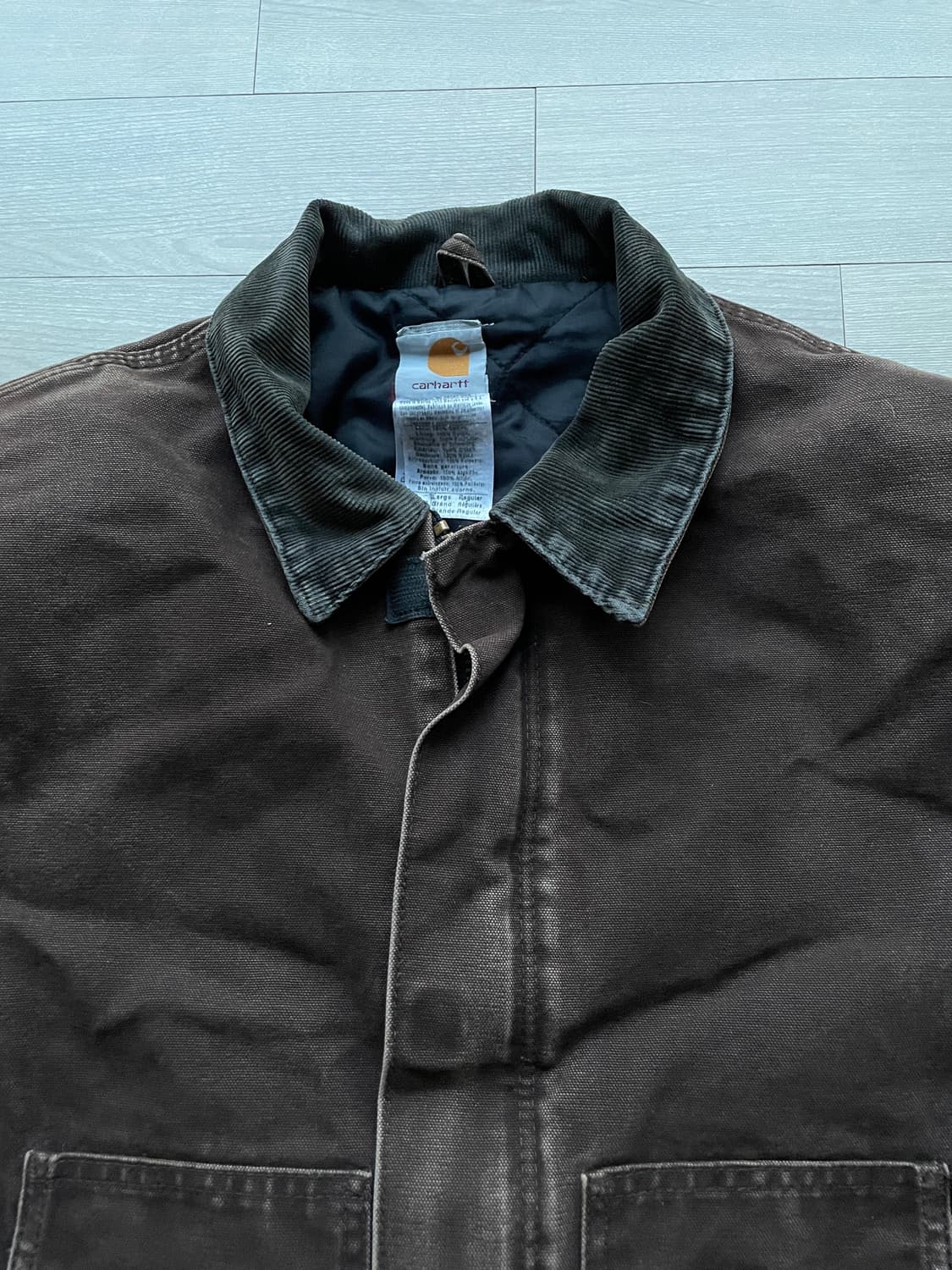 칼하트 J22 DKB 다크브라운 디트로이트 아크틱 자켓 빈티지 상품이미지5