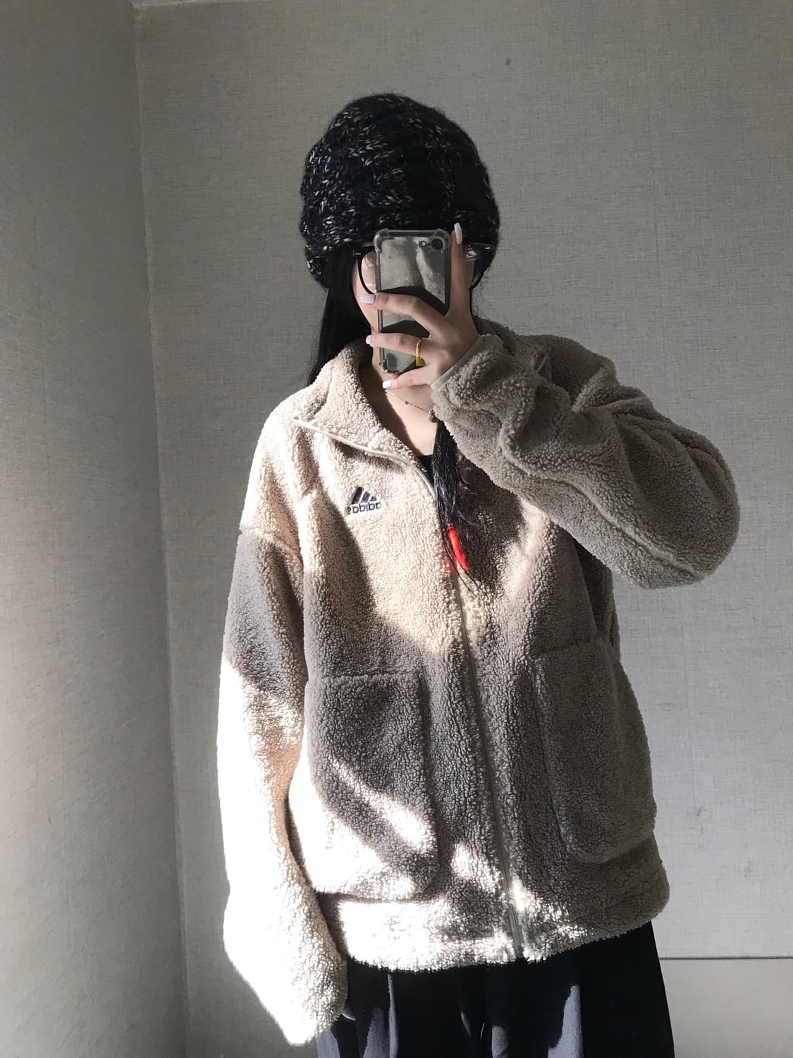 아디다스 베이지 후리스 상품이미지2