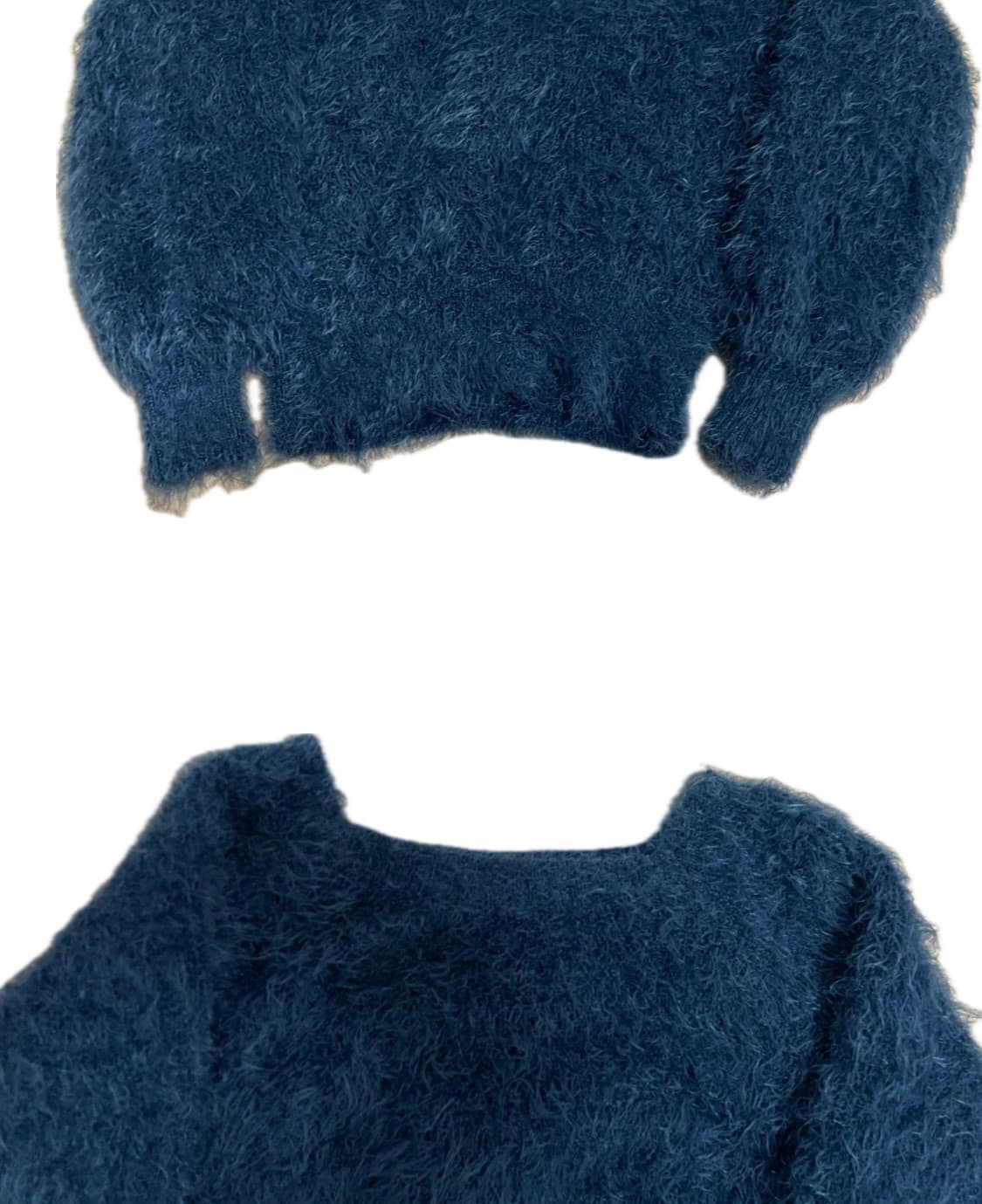 청녹색 퍼니트 크롭 앙고라 니트 상품이미지2