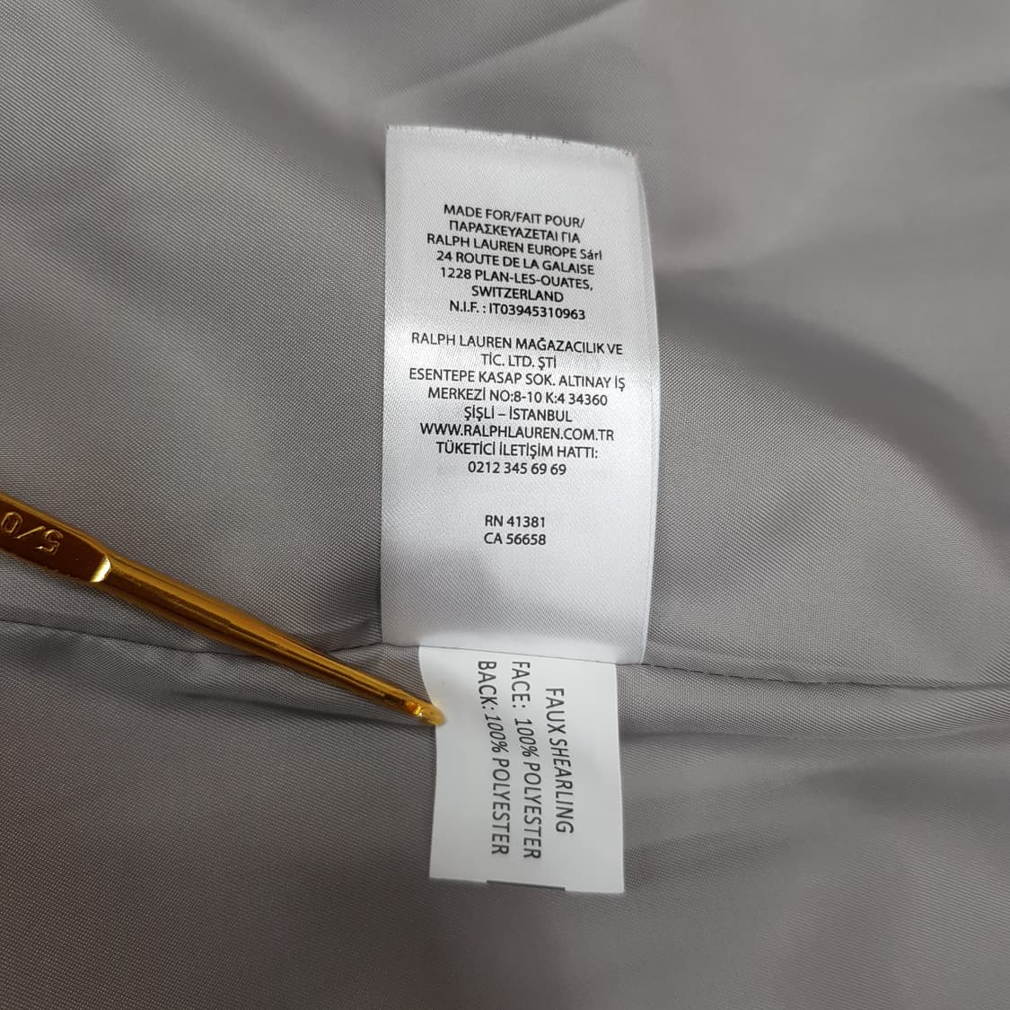 로렌 랄프로렌 그레이 퍼 텍스처 세미루즈 코트 XS사이즈 상품이미지9