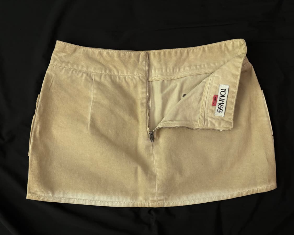 유희 코튼 포켓 미니스커트 베이지 상품이미지1