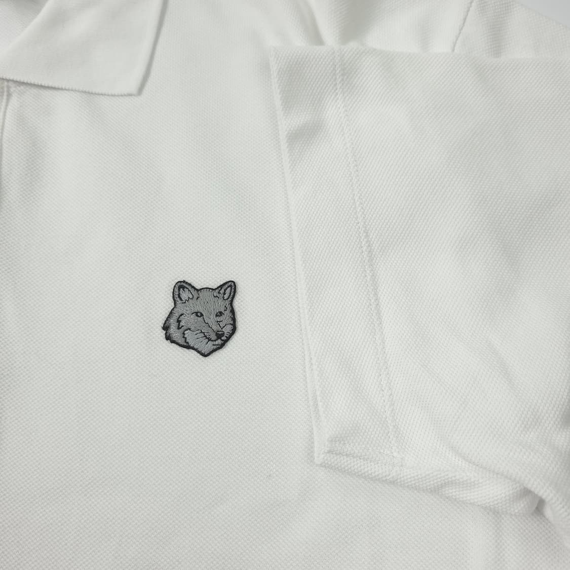 메종키츠네 그레이 폭스헤드 코튼 반팔카라티 화이트 (L) 상품이미지3