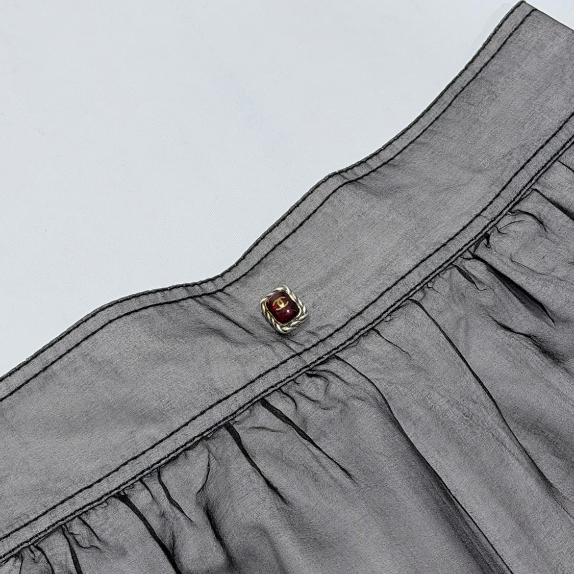 CHANEL 07P Black Silk sheer skirt 상품이미지8