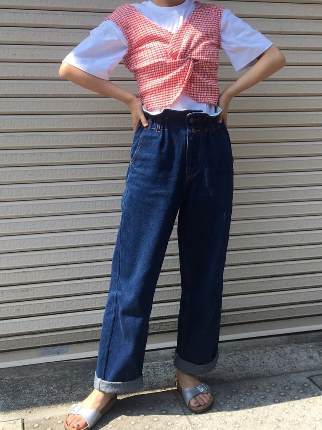 레이빔즈 Ray BEAMS Gingham Twist Top 상품이미지3