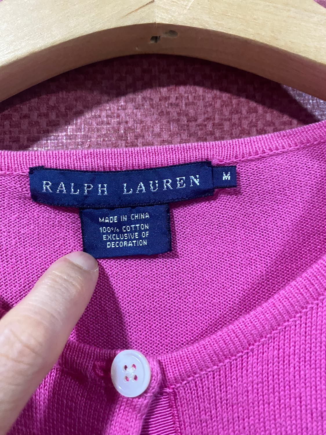 랄프로렌 핑크 반팔 가디건 M 상품이미지2