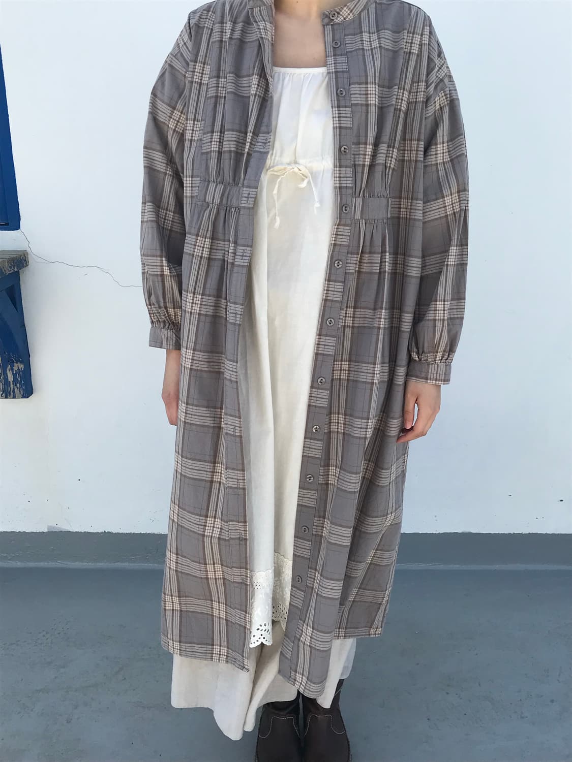 사만사모스 체크 원피스 겸 자켓 상품이미지1