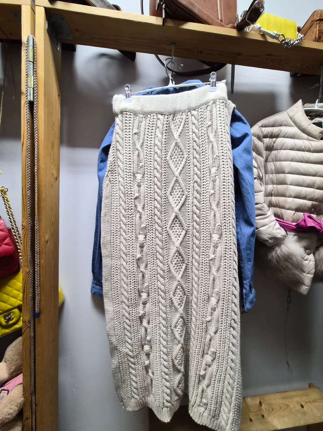 마크제이콥스프릴데님. 레이스니트. 니트케이블 롱스커트 상품이미지5