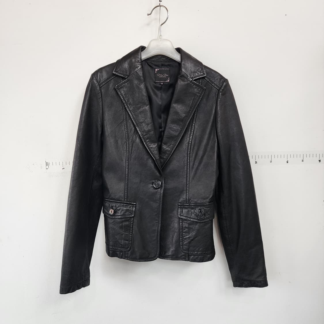 씨티지 블랙 가죽 여성 자켓 상품이미지1